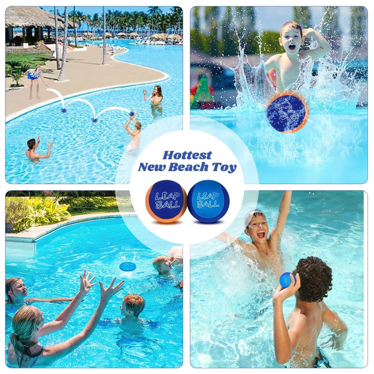 Ryaco Ryaco Leap Ball Water Skipping Ball Pool Balls - 4 Pack Bouncing Ball Beach Ball for All Ages - Extreme Water Bathing Fun with Your Friends & Family at The Beach, Lake, Pool, River or Lake