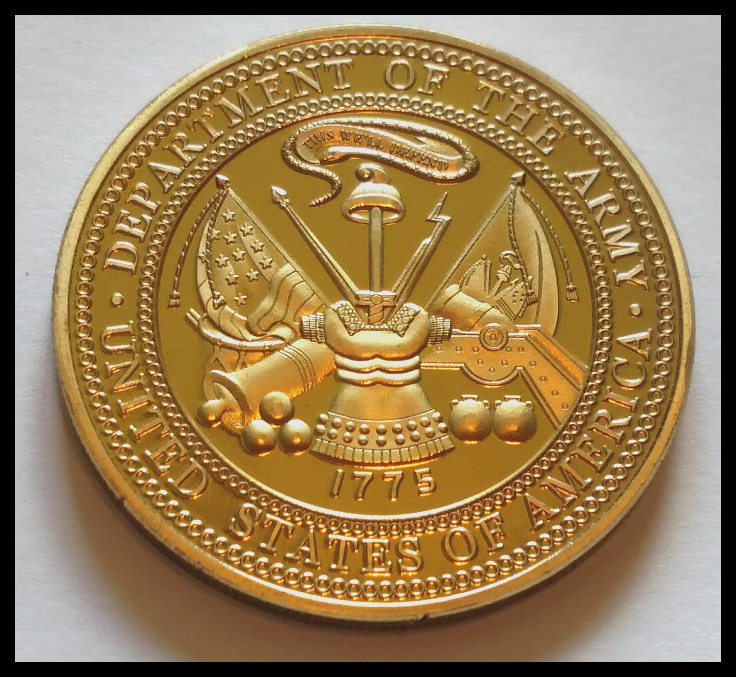 HMC US Army Special Operations Command Airborne Sine Pari Colorized Challenge Art Coin