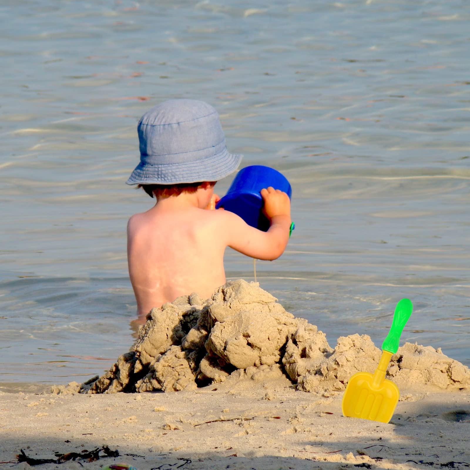 LUTER LUTER 4pcs Beach Shovels, Plastic Spade Shovel with Handle Kids Sand Shovel Set Toy Snow Shovel Toy Shovel Gardening Tool Kit for Kids Sand Snow (4 Designs)