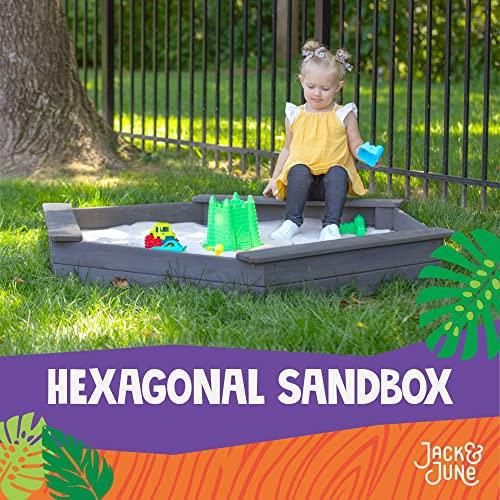 Jack & June Hexagonal Cedar Sand Box Playset image-2