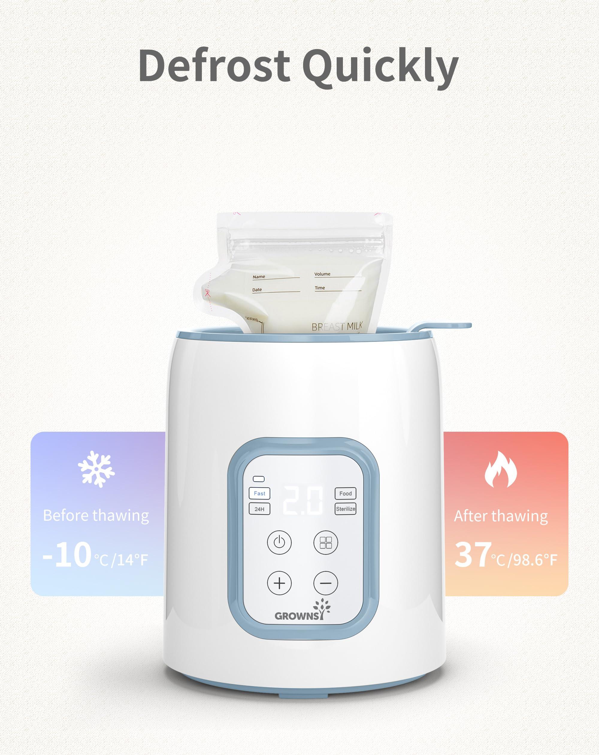 GROWNSY GROWNSY Bottle Warmer, 8-in-1 Fast Baby Milk Warmer with Timer for Breastmilk or Formula, Accurate Temperature Control, Multifunctional Baby Bottle Warmers for All Bottles- Blue