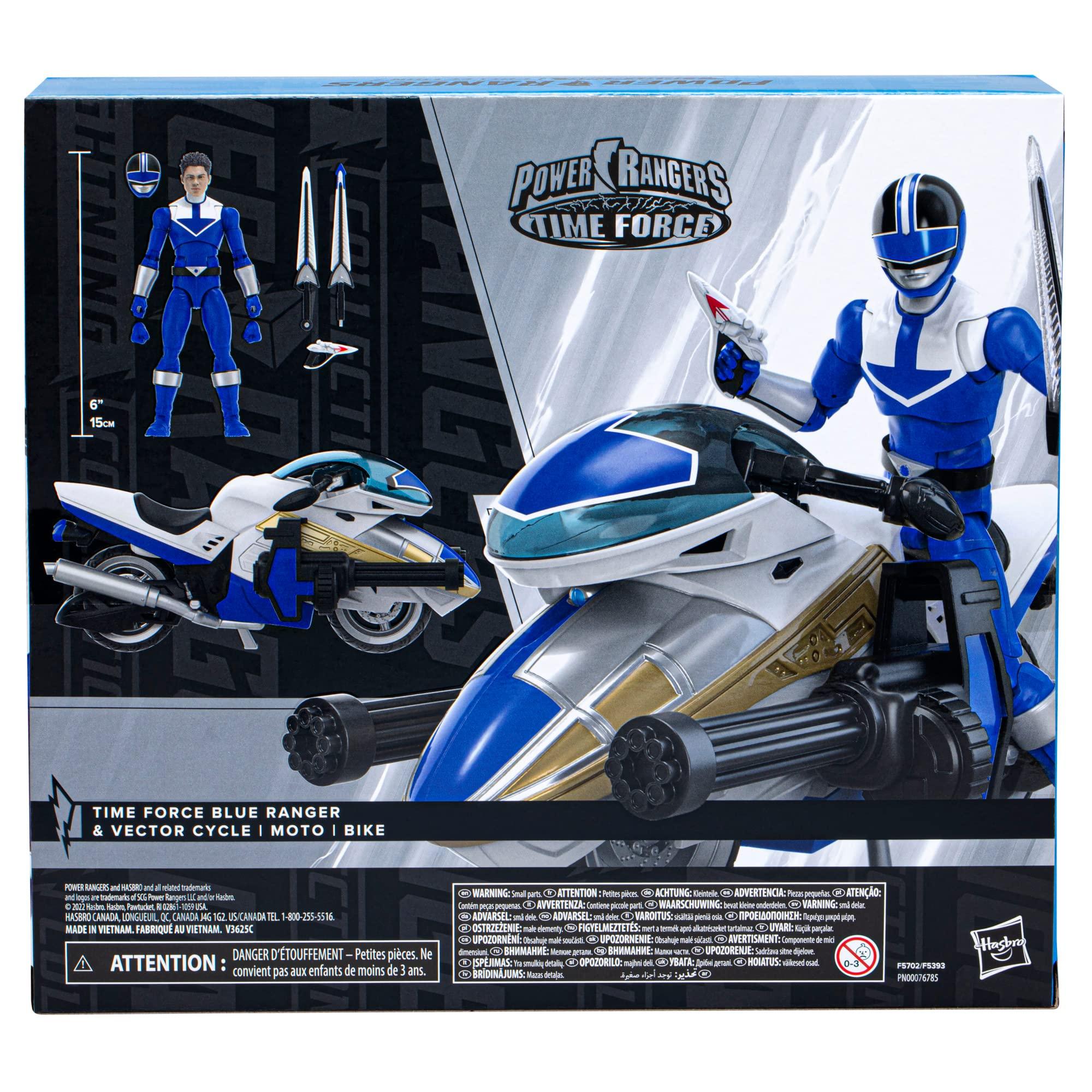Power Rangers Power Rangers Lightning Collection Time Force Blue Ranger and Vector Cycle Action Figures with Accessories, Ages 4 and Up, Collectible Toys