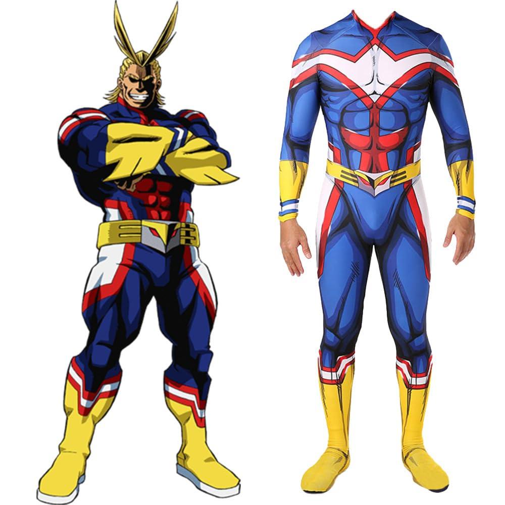LUNK LUNK Anime MHA Cartoon Characters All Might Jumpsuit Child Tights Outfit Halloween Cosplay Costume Bodysuit for kids