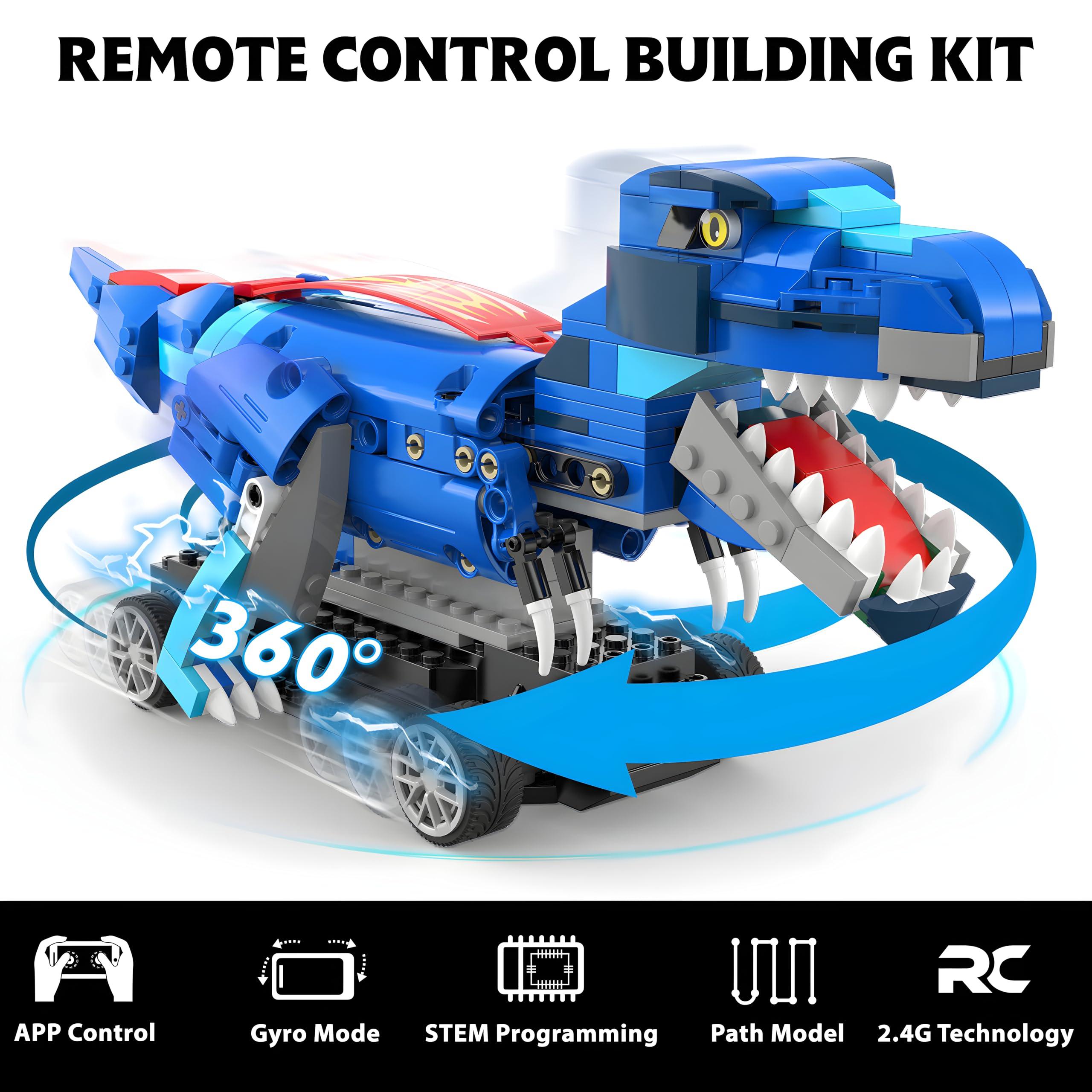 Yerloa Yerloa Dinosaur Toys for Kids 8-12 Jurassic Building Kits for Boys 6 7 8 9 10 11 12 + Year Old 343 Pcs Remote Control STEM Projects Building Toys Blocks Sets Educational Birthday Gift for Kid 5-7 8-12