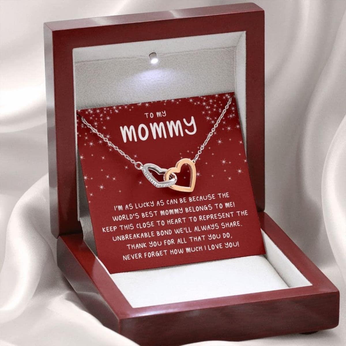 MAMABLUESKY To My Mommy Necklace, Mothers Day Gift, Mommy To Be Gift From Bump, New Mom Necklace, Best Gifts for Mom, Gift for Expecting Moms, New Mom Gift From Husband, Pregnancy Gift for Mommy, Birthdays Gift for Pregnant Wife, Birthday Moms To Be Gifts (STAND