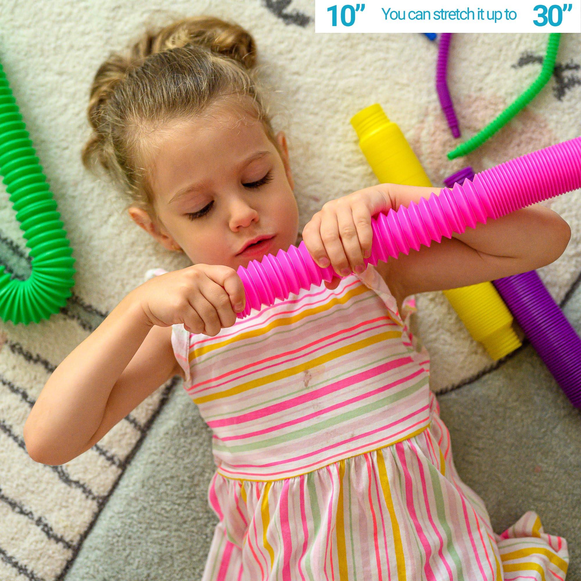 nutty toys Nutty Toys Jumbo Pop Tubes - XL Sensory Toys for Kids 5+ - Endless Creativity & Fun |8 Pack| - Connect & Pop! Top ADHD Autism Fidget 2025, Best Boy & Girl Easter Basket Essentials & Gift Idea