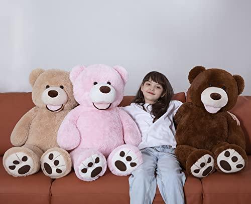 MorisMos MorisMos Giant Teddy Bear with Big Footprints Big Teddy Bear Plush Stuffed Animals Dark Brown for Boy,Children,Boyfriend 39 Inches