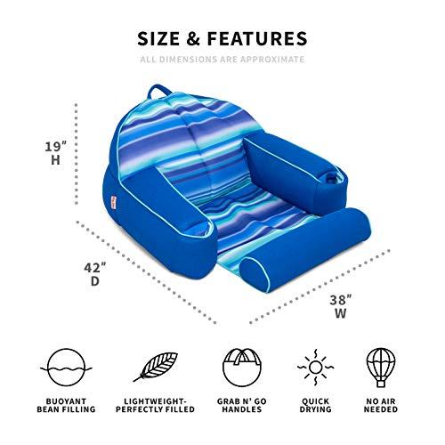 Big Joe Big Joe Lazy Lounger No Inflation Needed Pool Float with Headrest and Footrest, Blurred Blue Double Sided Mesh, Quick Draining Fabric, 3.5 feet Lounger