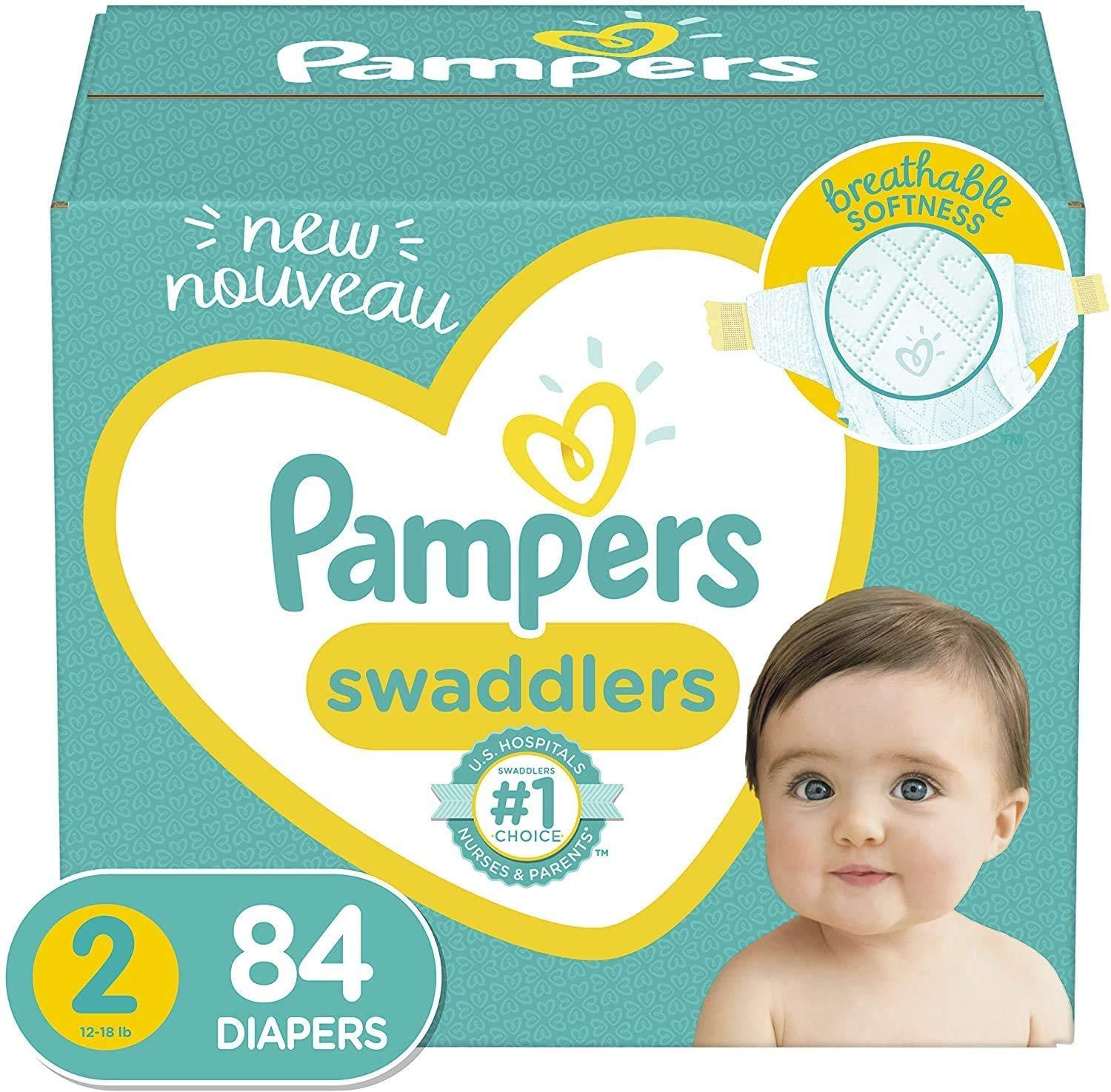 Pampers Pampers Swaddlers Diapers, Size 2, 84 Count