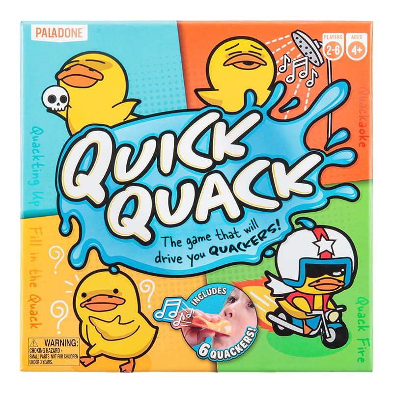 Paladone Paladone Quick Quack, A Funny Duck Themed Board Game for 2-6 Players - Involves Trivia, Karaoke, Acting, and Fun Challenges