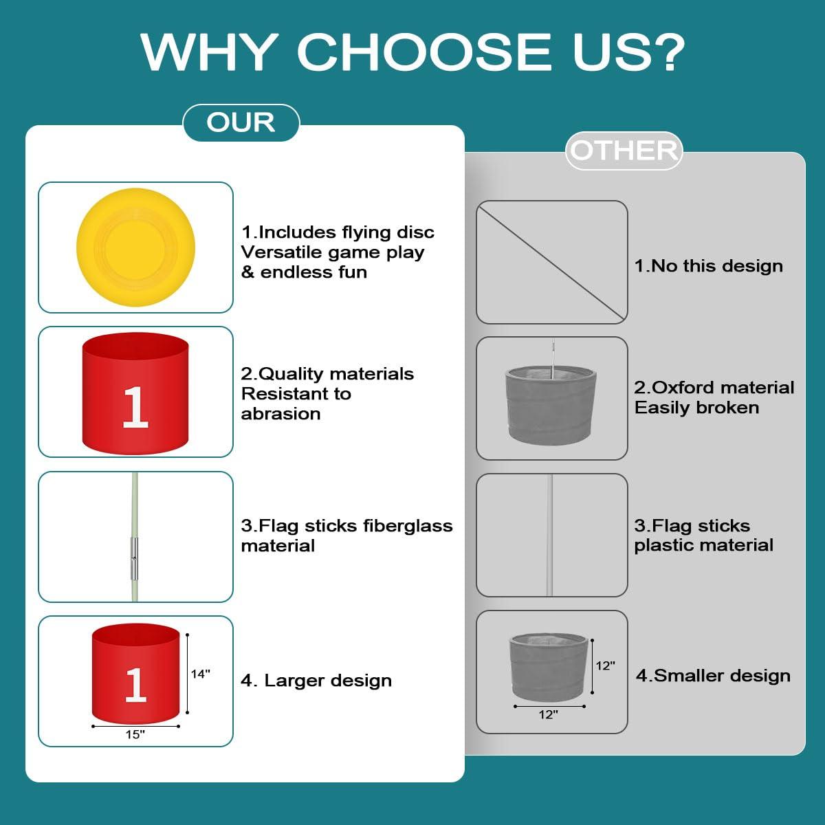 FINCOME FINCOME Golf Yard Bucket Games 9 Holes Golf Practice Game with Flag, Golf Chipping Game for Kids and Adults Outdoor Indoor Portable Backyard Golf Game for Park, Beach, Backyard, Lawn