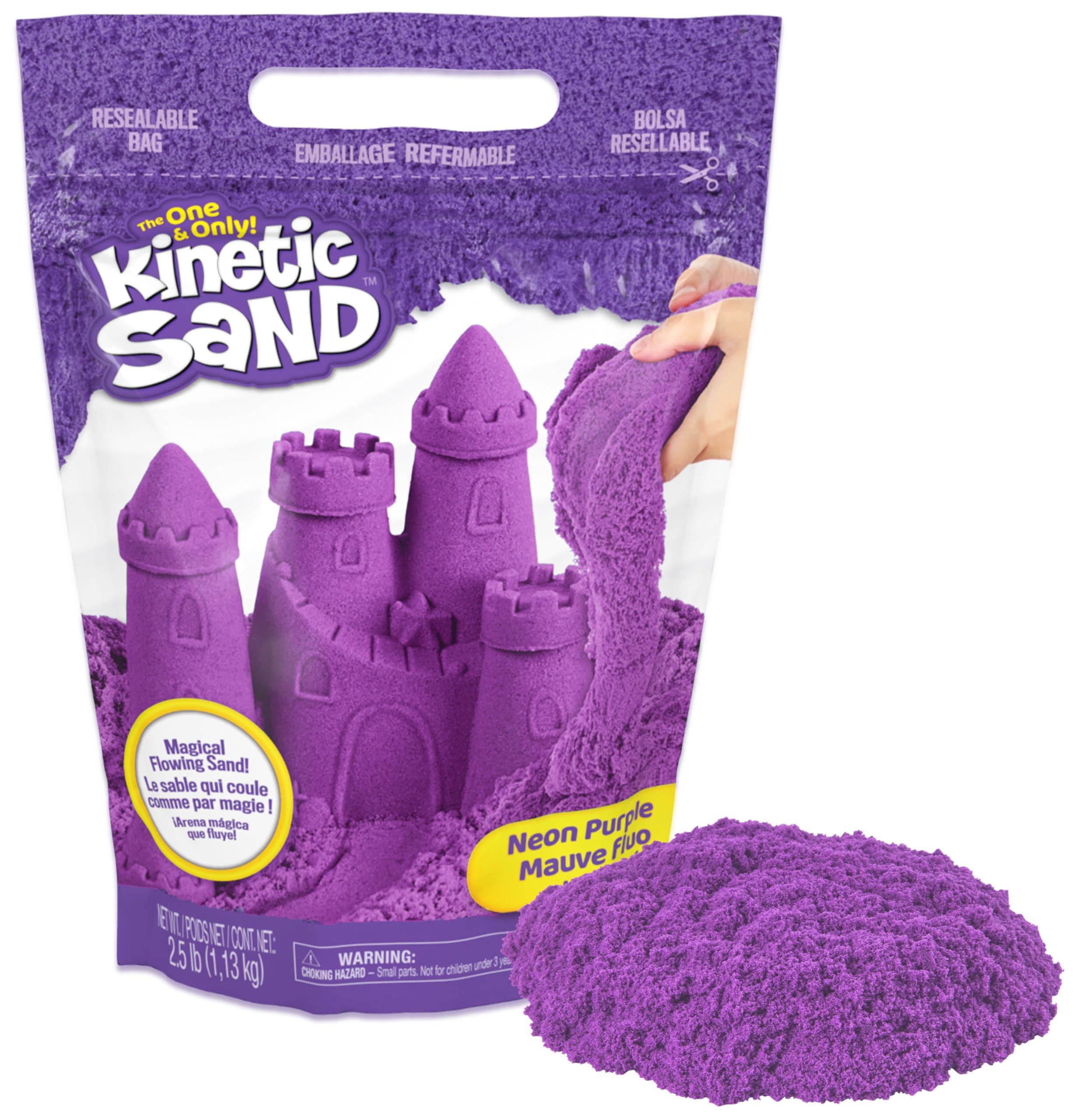 Kinetic Sand Kinetic Sand, 2.5lbs Purple Play Sand, Moldable Sensory Toys for Kids, Resealable Bag, for Ages 3 and up