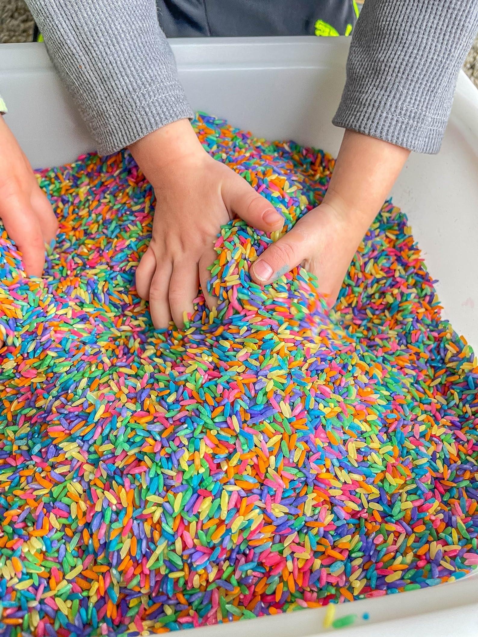 Sensory-N-Stuff Sensory-N-Stuff Rainbow Rice Sensory Bin Filler for Sensory Table - Colored Rice for Sensory Play (4 Cups - 2LB)