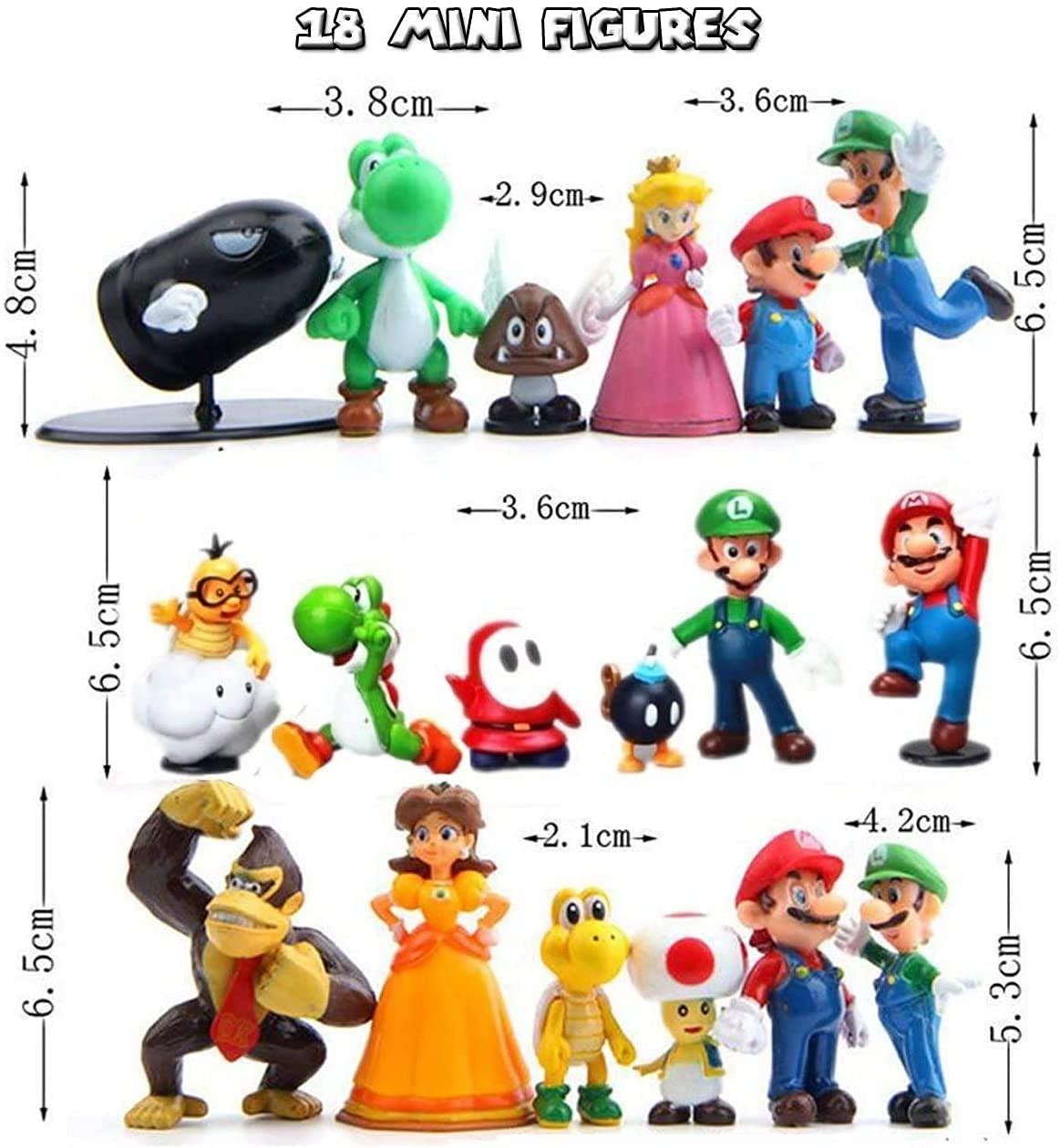 HUAWELL HUAWELL 46 pcs Super Marry Brothers Luigi, Marry, Yoshi Brothers Action Figures Toy Encouragement Gifts. Home Decoration, Table Decoration and Birthday Gifts.