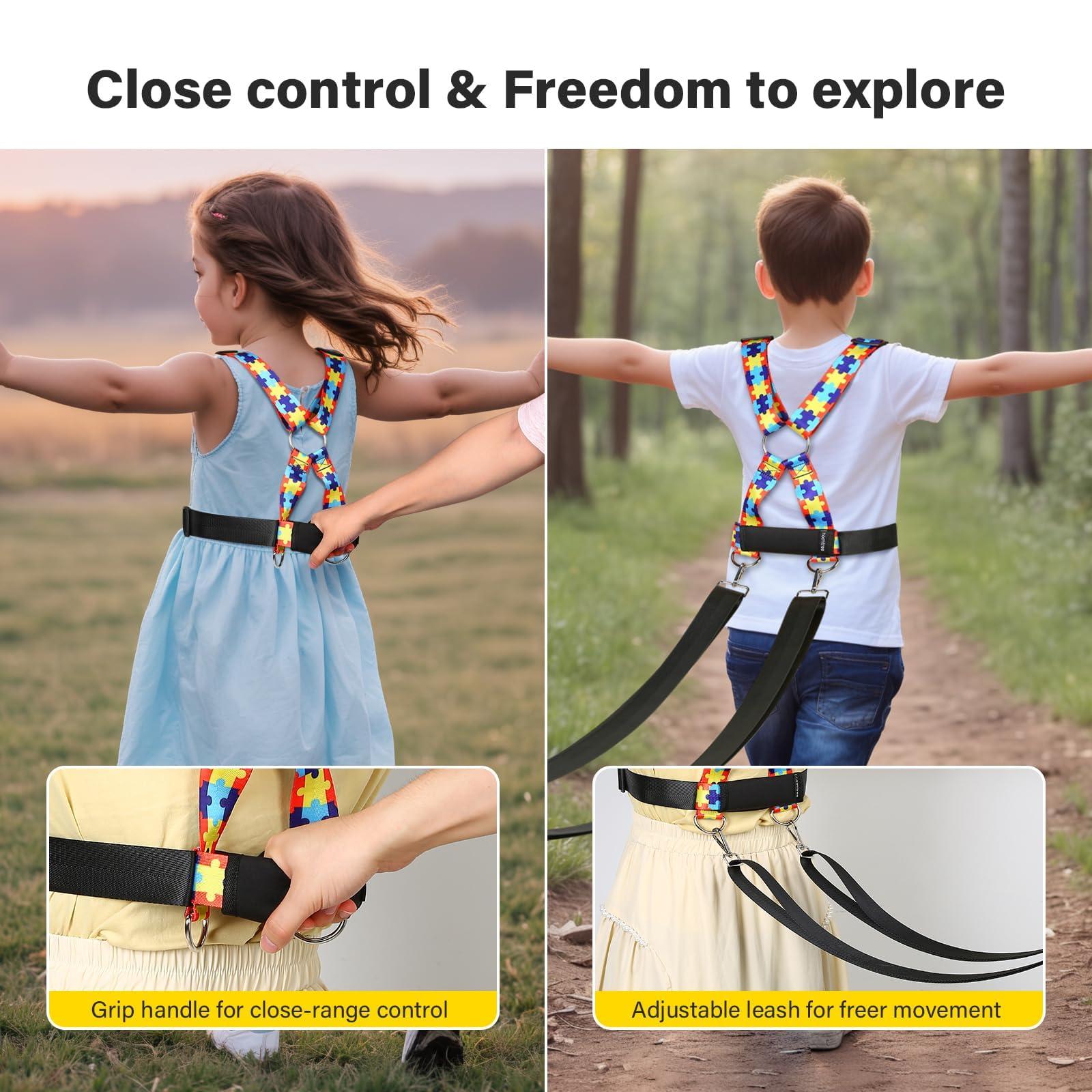 HOOMTREE HOOMTREE Safety Harness Leash for Special Needs Child Aged 3-12 Years Fully Ajustable, Sturdy Walking Harness for Older Children with Grab Handle, Keeping Active ADHD/ASD Autism Kids Safe in Public
