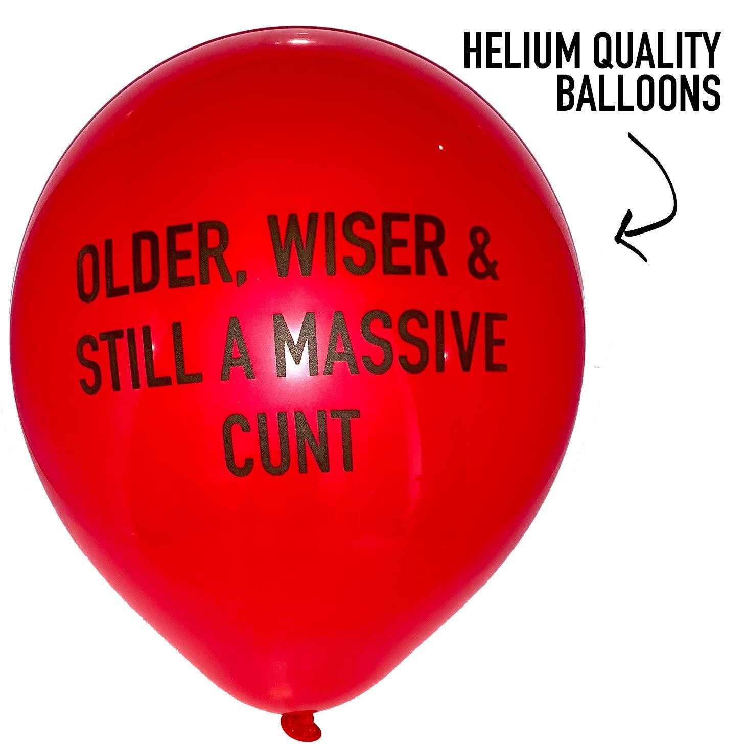 Brutal Brutal Balloons - Abusive Balloons Black & Red Pack of 12 - Rude Birthday Balloons for Adults - Insult Your Friends or Enemies with Funny Party Decorations - the Most Offensive Balloons on the Planet