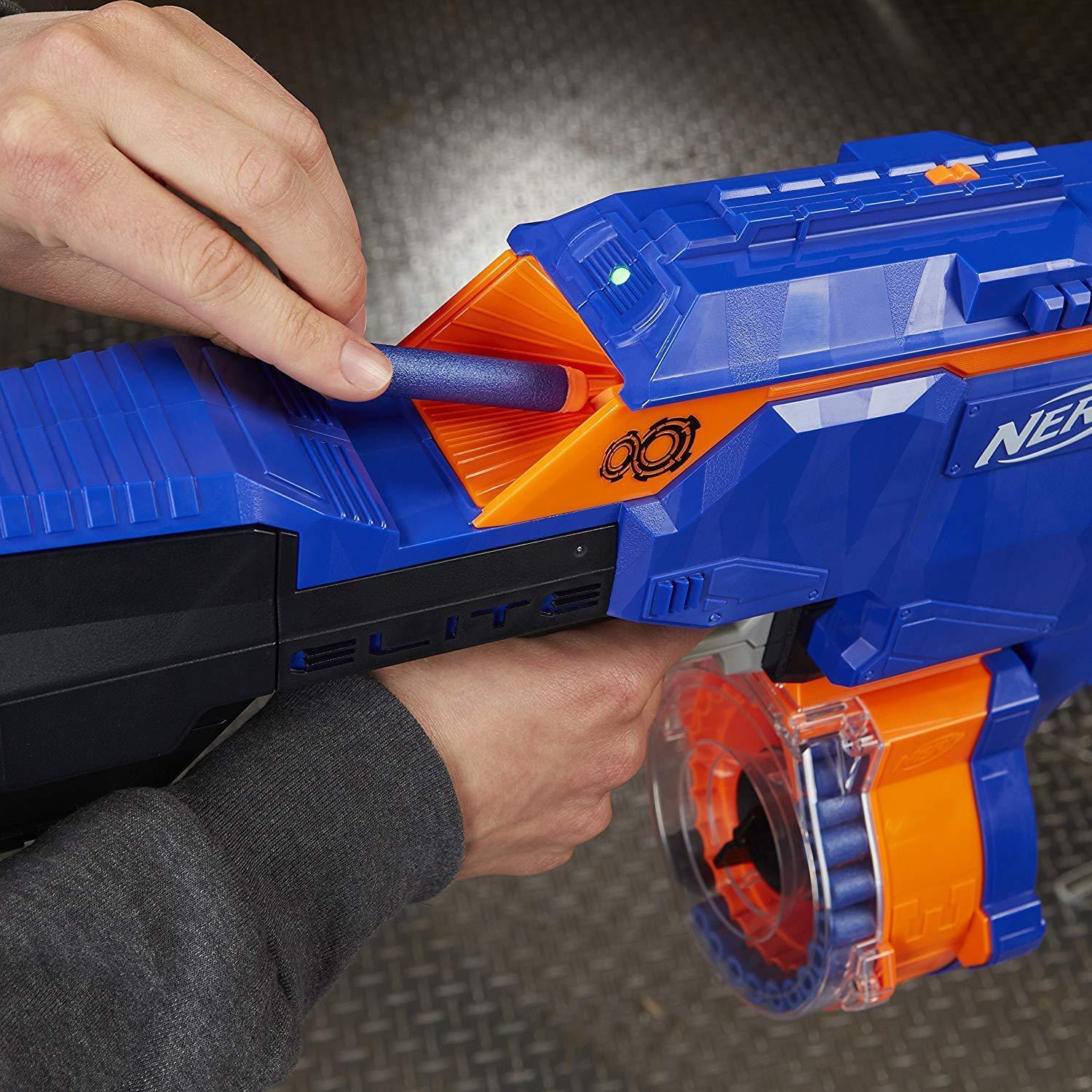 NERF NERF Infinus N-Strike Elite Toy Motorized Blaster with Speed-Load Technology (FFP), Brown