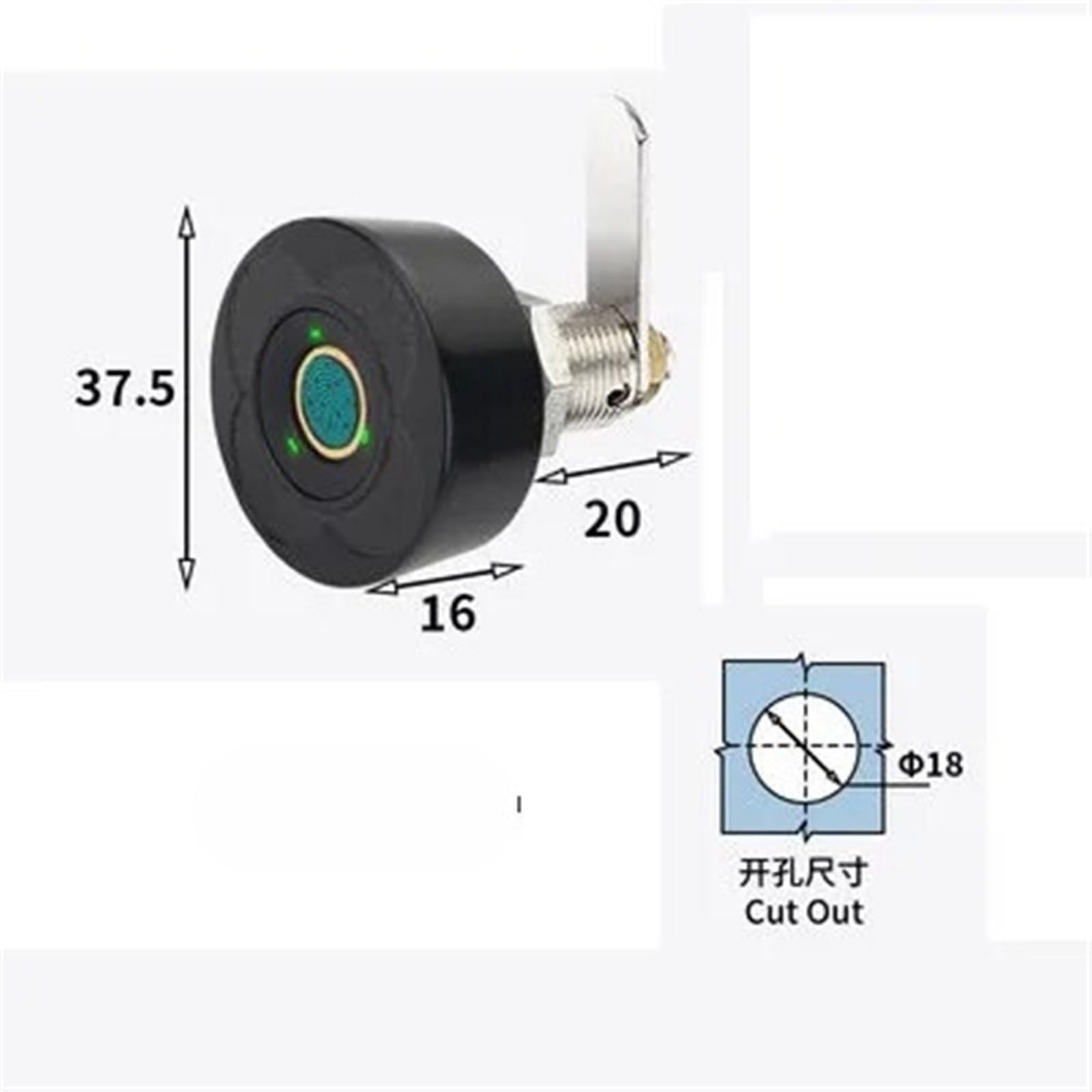 FANGZHNHT Biometric Intelligent Cabinet Lock Keyless Furniture Drawer Wardrobe Express Cabinet Fingerprint Drawer Lock 1Pcs(103-20-2)