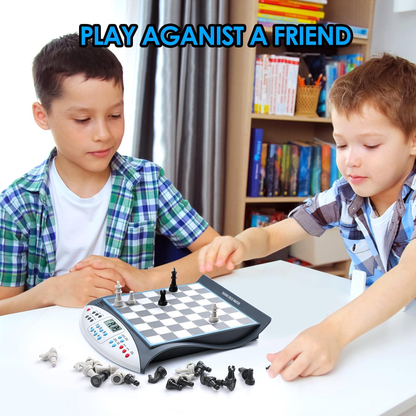 LEVEROAM LEVEROAM Electronic Chess Set with Voice Teaching System, Magnetic Computer Chess Game, Great Partner for Beginners & Improving Players, Electronic Chess Board Grows Your Chess Skills