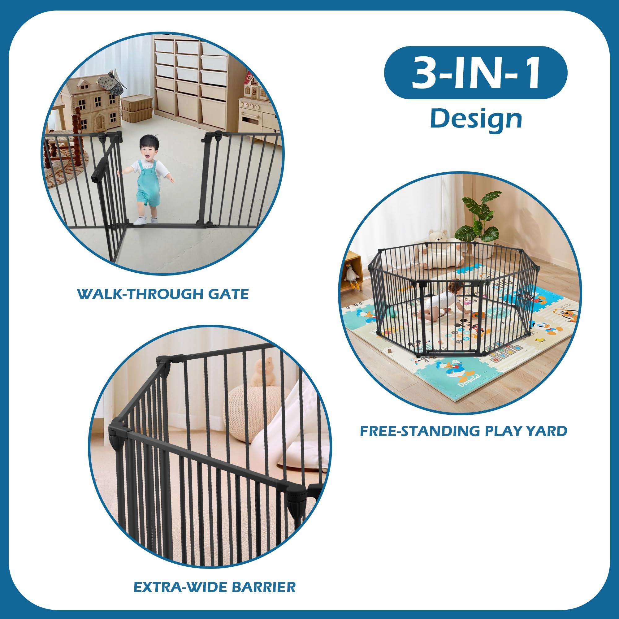 BalanceFrom BalanceFrom Easy Walk-Thru Safety Gate for Doorways and Stairways with Auto-Close/Hold-Open Features, 29-Inch Tall, 205-Inch Wide, Graphite