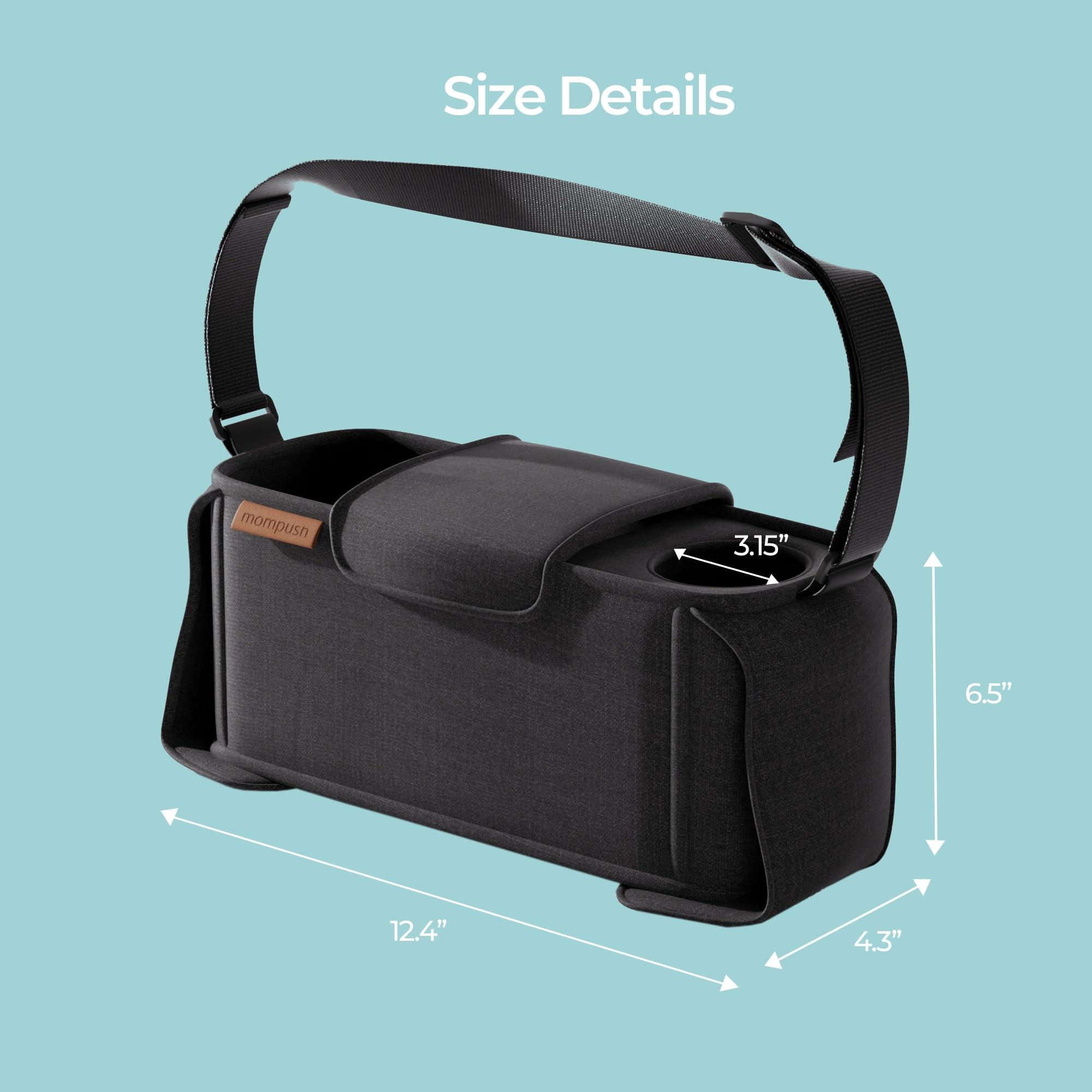 mompush mompush Stroller Organizer with Shoulder Strap, Large Storage Space and Cup Holder, Stroller Accessories Fits for Popular Strollers