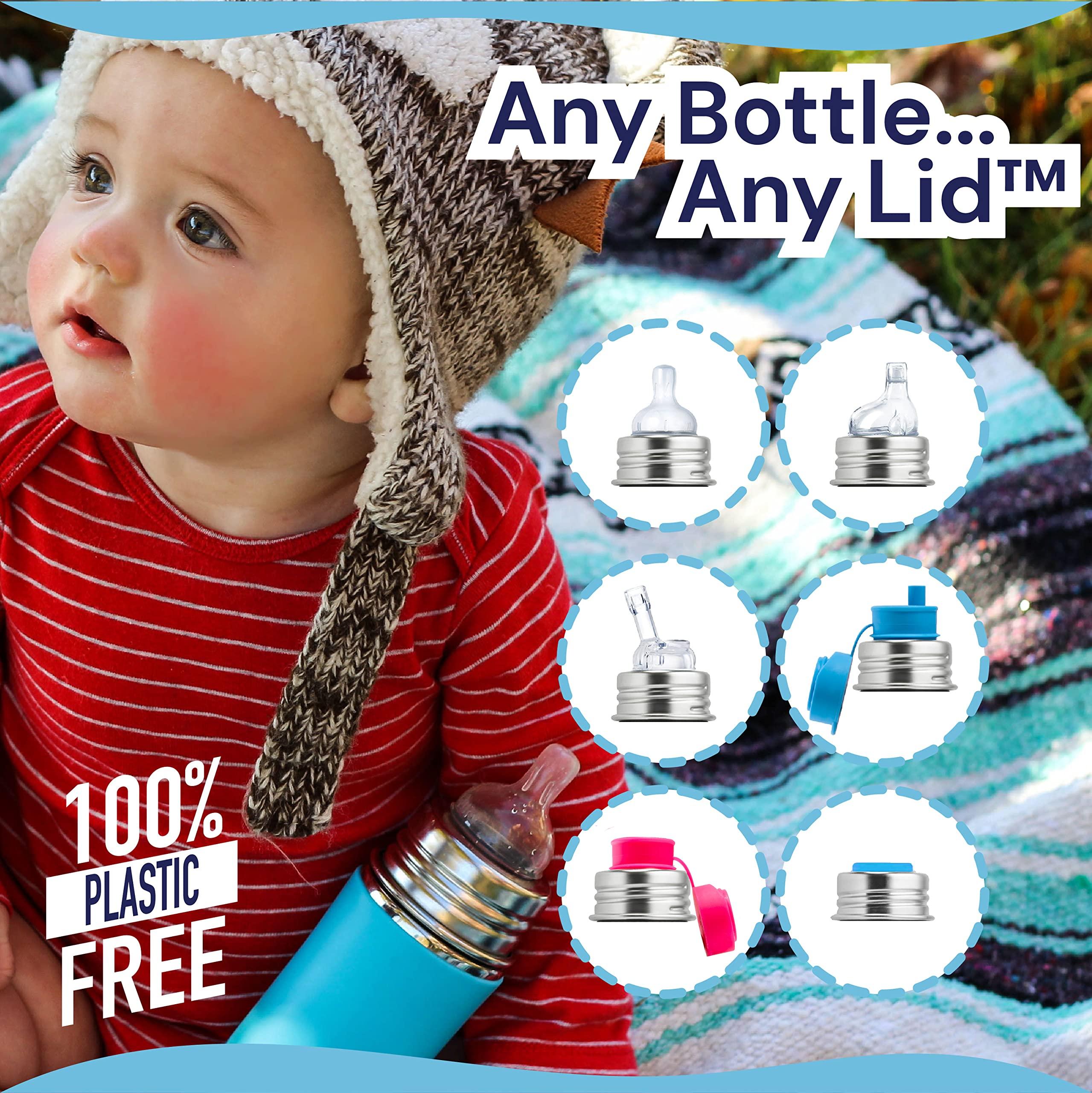 Pura Pura Kiki 9oz/275ml Stainless Steel Infant Bottle w/Sleeve, Anti-Colic, 100% Plastic-Free, MadeSafe Certified, Medical-Grade Silicone, Medium-Flow Nipple, for Babies 3 Months & Up (Rose)