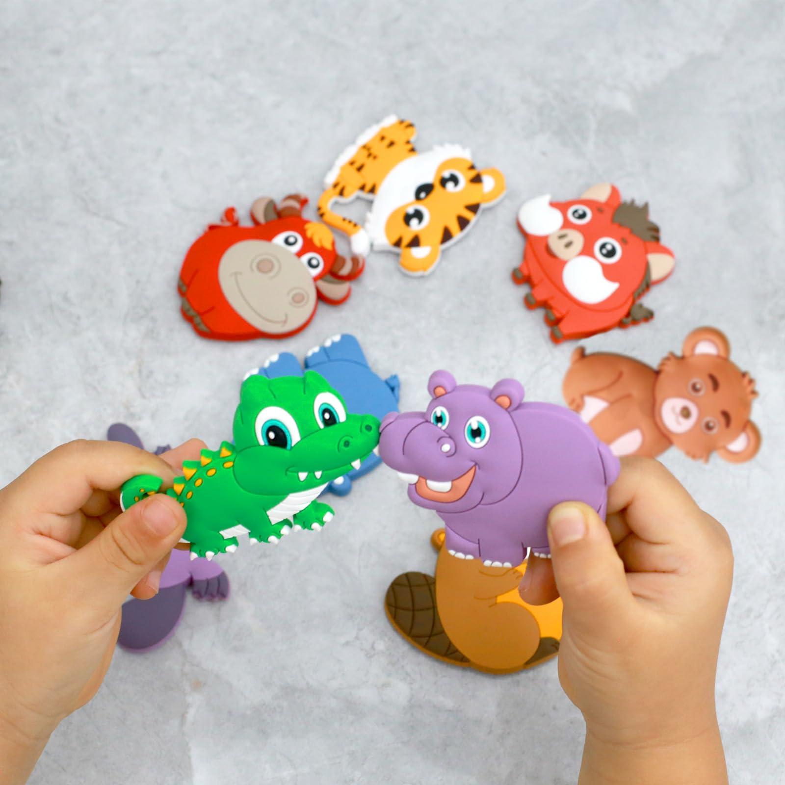 SUPINEEDO SUPINEEDO Fridge Magnets for Kids -16 Cute Farm Animal Magnets - Safe Toddler Magnets for Refrigerator - Fridge Magnets for Toddlers 1-3 - Kids Magnet for Fridge - Cartoon Educational Baby Magnets Toy