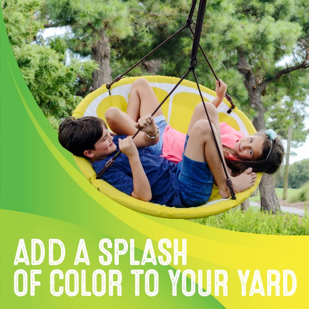 Swurfer Swurfer Slice Tree Swing, Saucer Swing Tree Swing for Kids Outdoor, Outdoor Swing for Kids, Weather Resistant Quick Drying Fabric, Easy Tool Free Assembly, Ages 4 and Up, Holds Up to 500 lbs