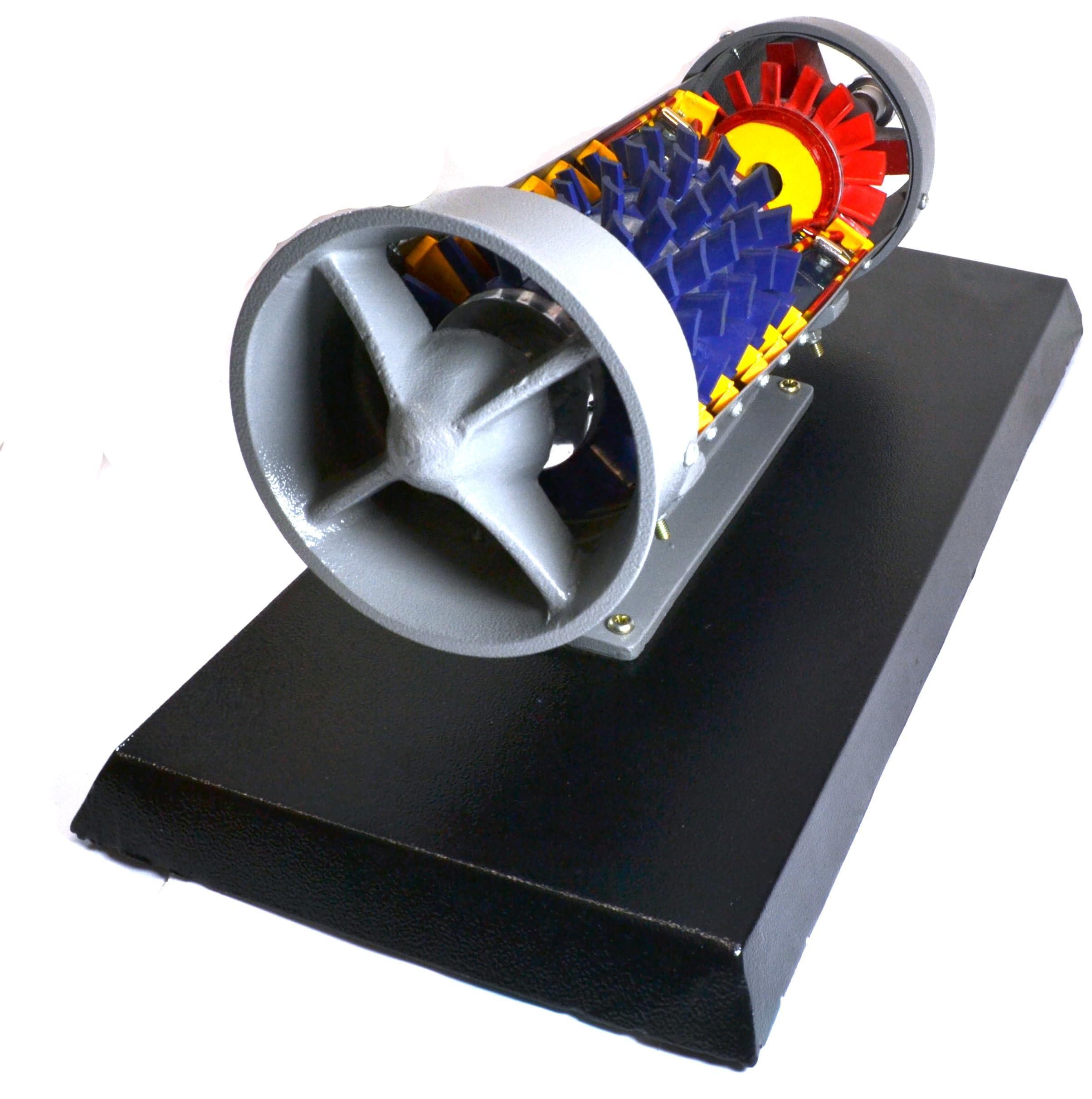 EISCO Eisco Labs Turbojet Gas Engine Desktop Model - 20\"x9\" Metal Base, 17\" Turbojet Length