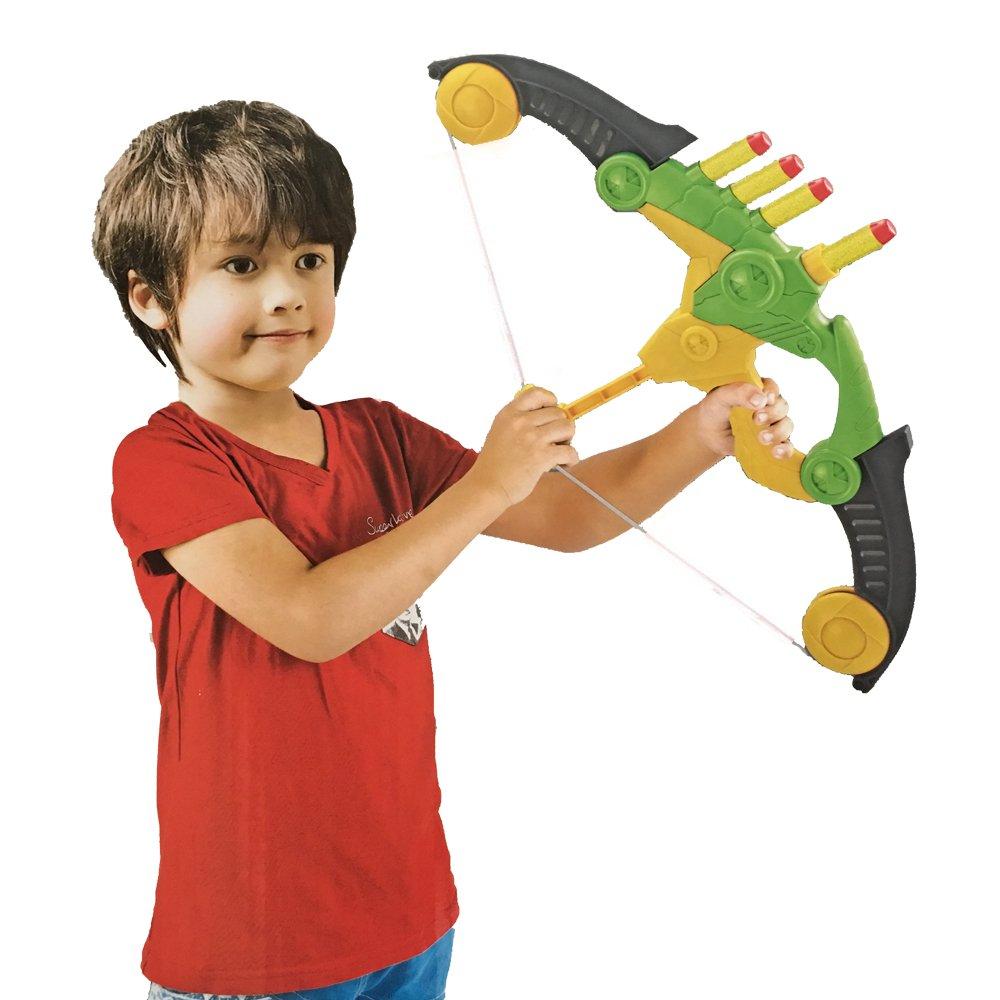 WenToyce Soft Arrow Bow Set for Kids Beginner, Easy Foam Archery Kit for Starters, with 4 Soft Darts Arrows, Safe Outdoor Indoor Shooting Games Activity for Toddler Boys Girls (Archery Green)
