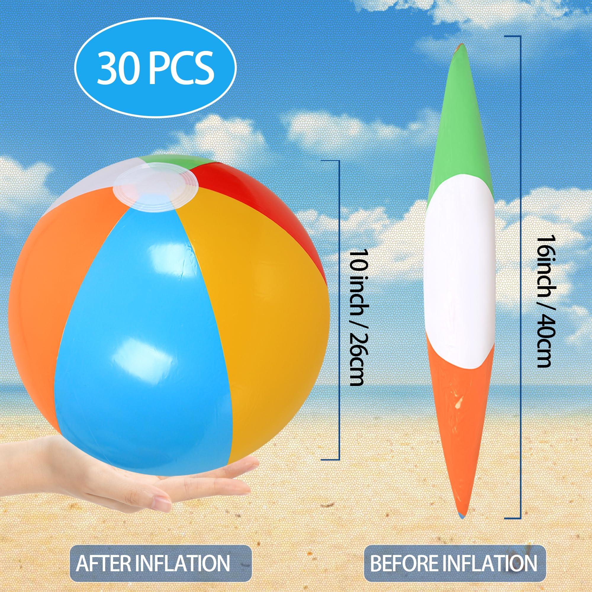 LYDTICK LYDTICK 30 Pack Beach Balls Bulk, 16\" Inflatable Pool Toys Beach Toys for Kids Beach Balls for Summer Water Games, Rainbow