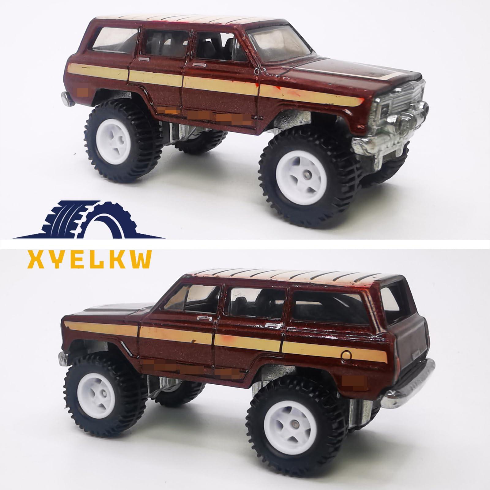 XYELKW 10 Set 1/64 Off Road Wheels, 1:64 Scale Wheels and Tires Set Large Trucks Off-Road Modified Tire with 5 Styles Rims(Tire Diameter 0.68in/17.2mm) (White)