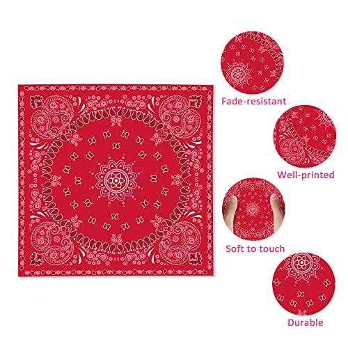 OXYLIPO 40Pcs Red Bandana Western Party Napkins 3 Ply Red bandanas Paisley Print Lunch Dinner Disposable Paper Napkin Set for Western Cowboy Birthday Party Supplies Tableware