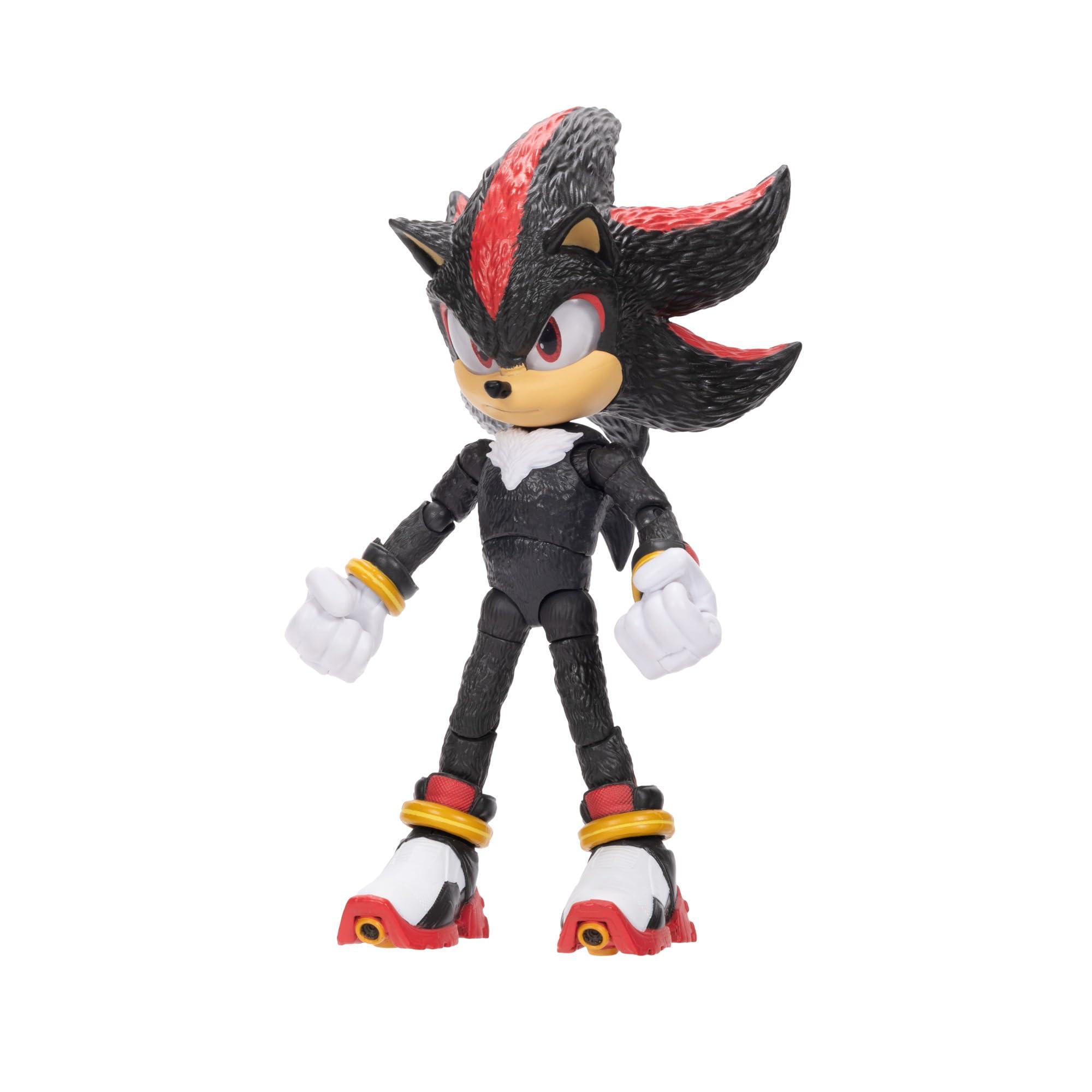 Sonic The Hedgehog Sonic The Hedgehog Sonic 3 Movie Action Figures 5-Inch Shadow Collector Toy Figure, Highly Articulated for Boys Girls - Officially Licensed 3 Movie Product