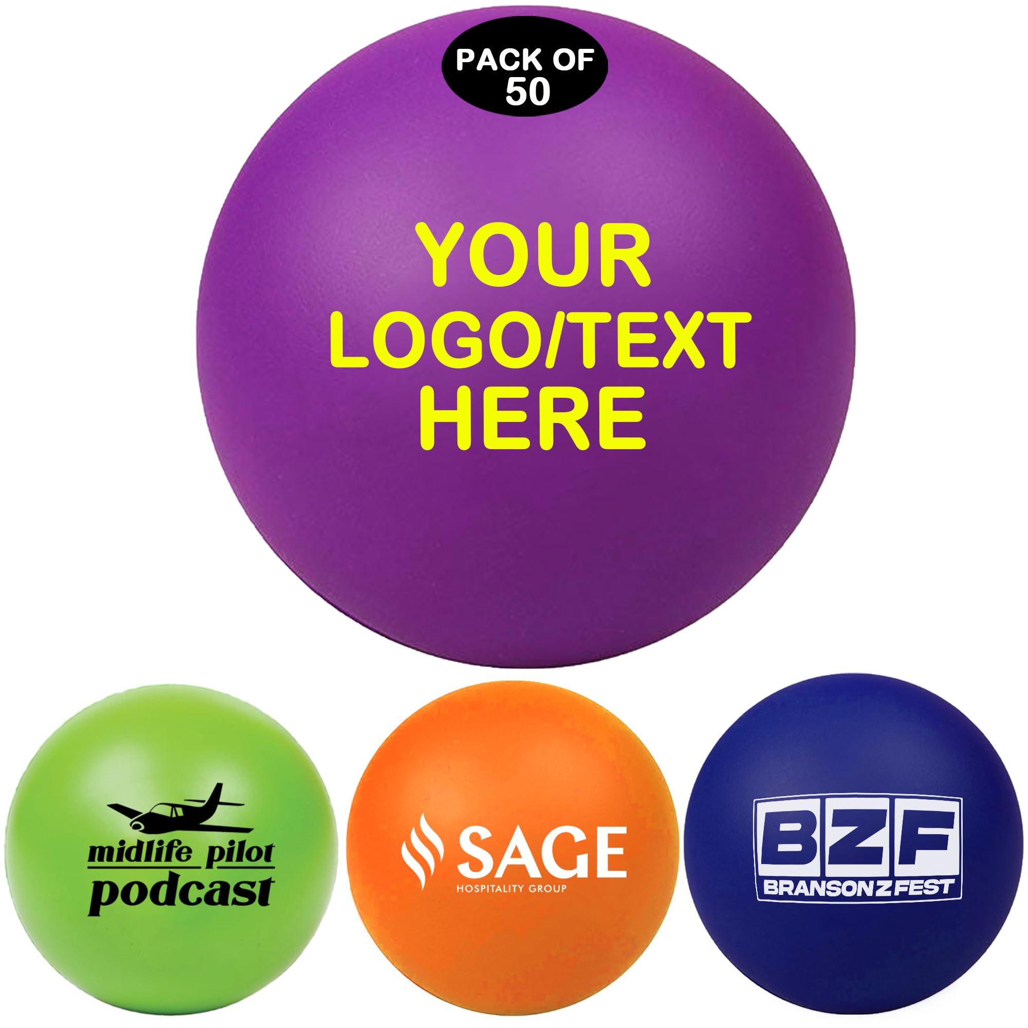 Generic 50PCS Custom Bulk Stress Balls Personalized Stress Ball Customized Promotional Items with Logo/Text/Email//Phone Number/QR Code