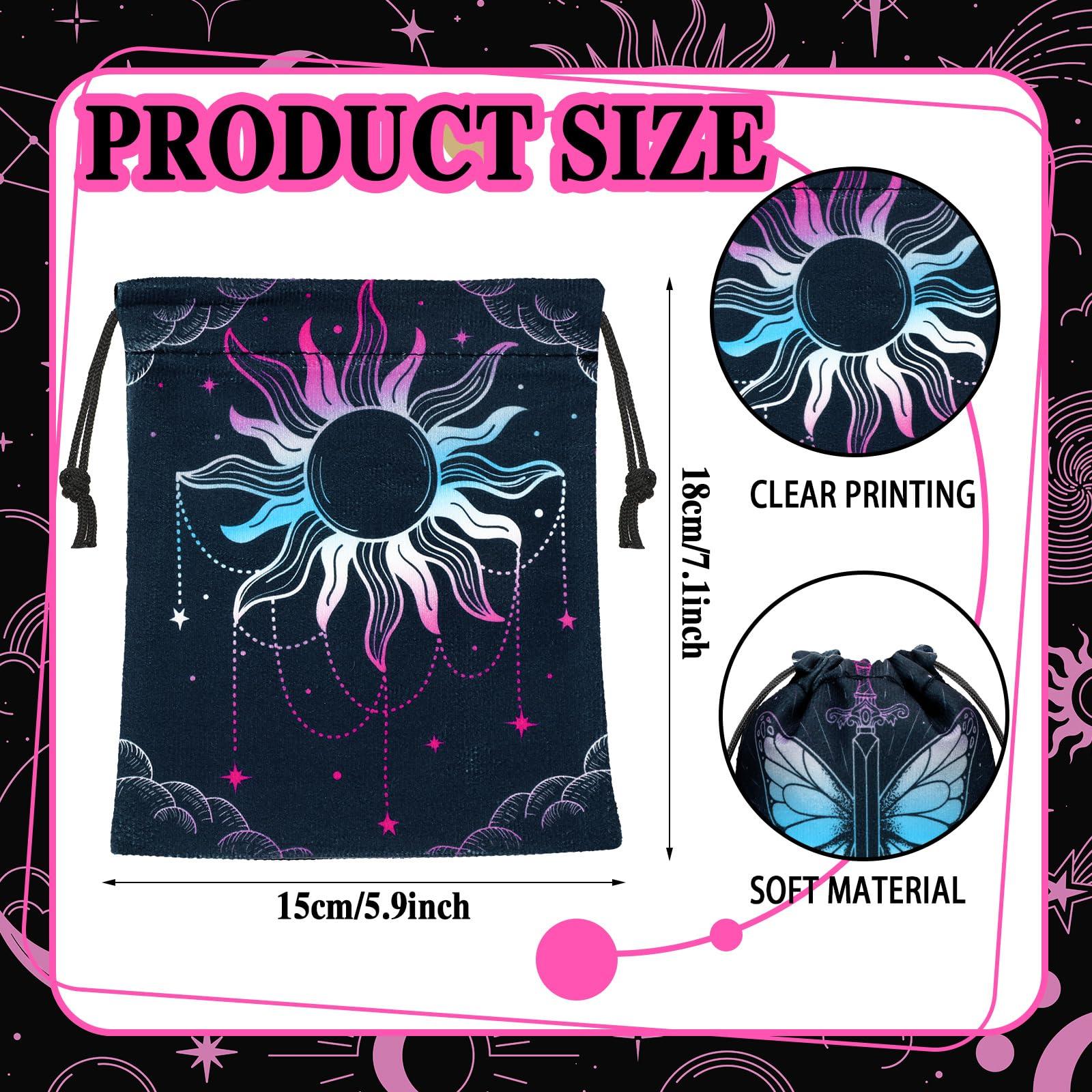 Paterr Paterr 16 Pcs Tarot Card Bag Velvet Storage Bag Vintage Tarot Rune Bag Dice Bag Tarot Velvet Pouches with Drawstrings Jewelry Pouch for Tarot Enthusiasts, 7.1 x 5.9 Inch (Cute Style)