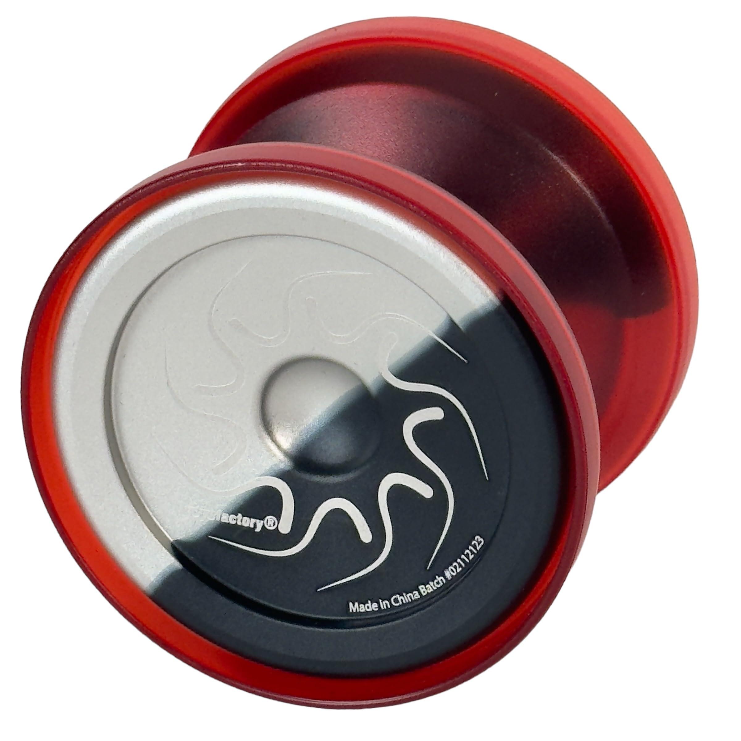 YoYoFactory Nine Dragons YoYo (BLACK Silver FADE with RED CAPS)