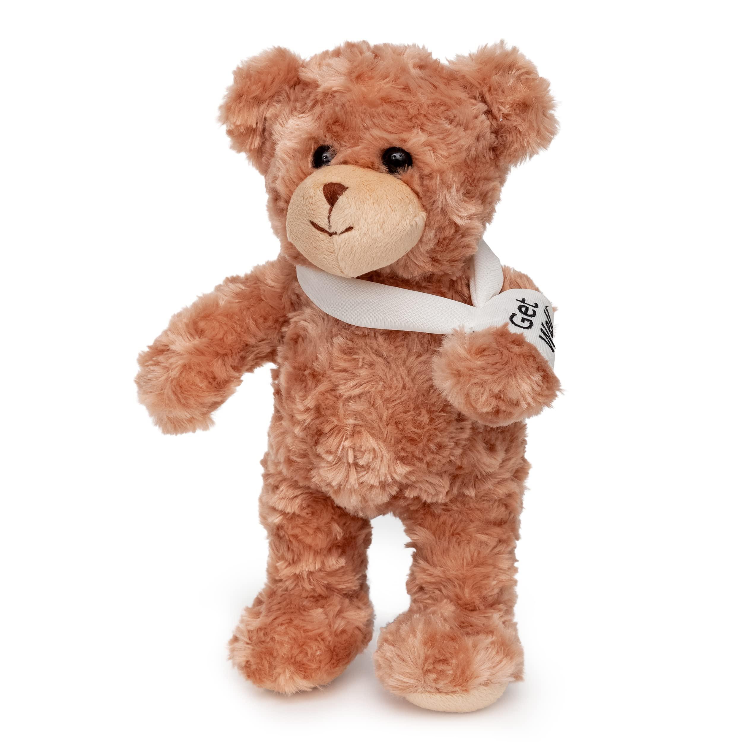 Jolitee Jolitee Recovery Bear Gifts for Kids and Adults, Teddy Broken Arm Broken Leg, Get Well Stuffed Animal Teddy Bear with Left or Right Arm Cast Sling 10.5 inches (Broken Arm Teddy Bear)