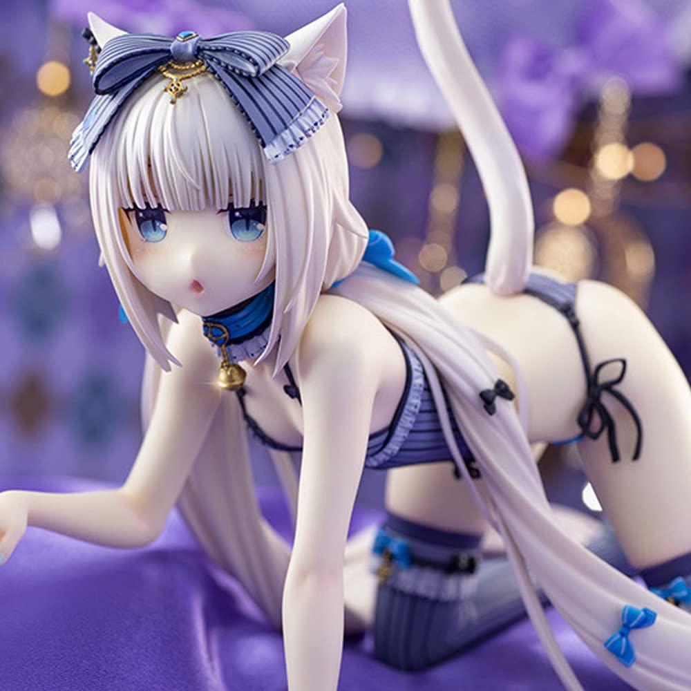 HUHULI No Box Hantai Anime Girl Figure Chocola/Vanilla Length 23CM Model Toys Action Figure Collection Anime Character (Blue)