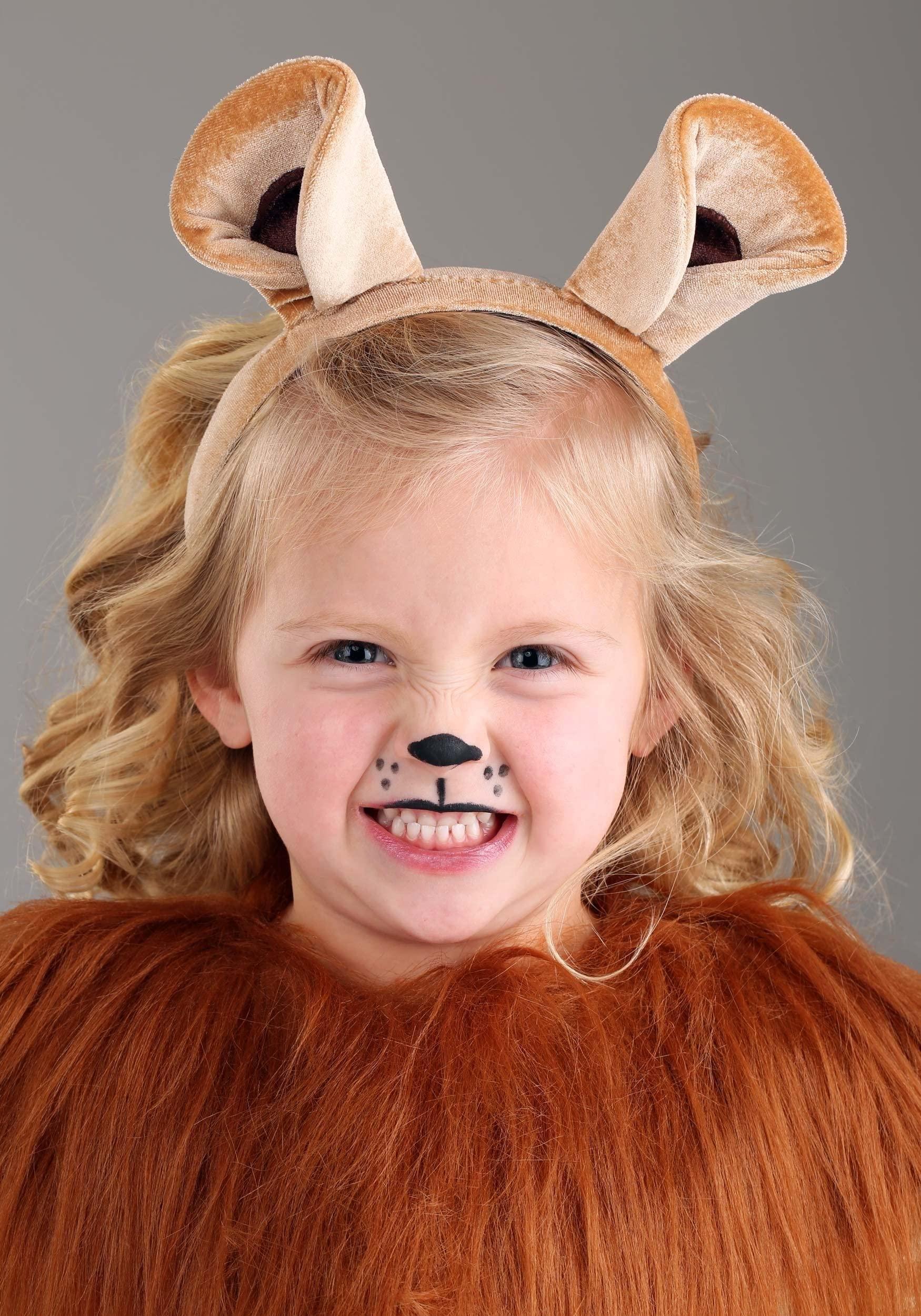 FUN Costumes Girls Toddler Fierce Lion Costume | Faux Fur Jumpsuit With Lion Mane And Tail For Halloween Or Dress Up