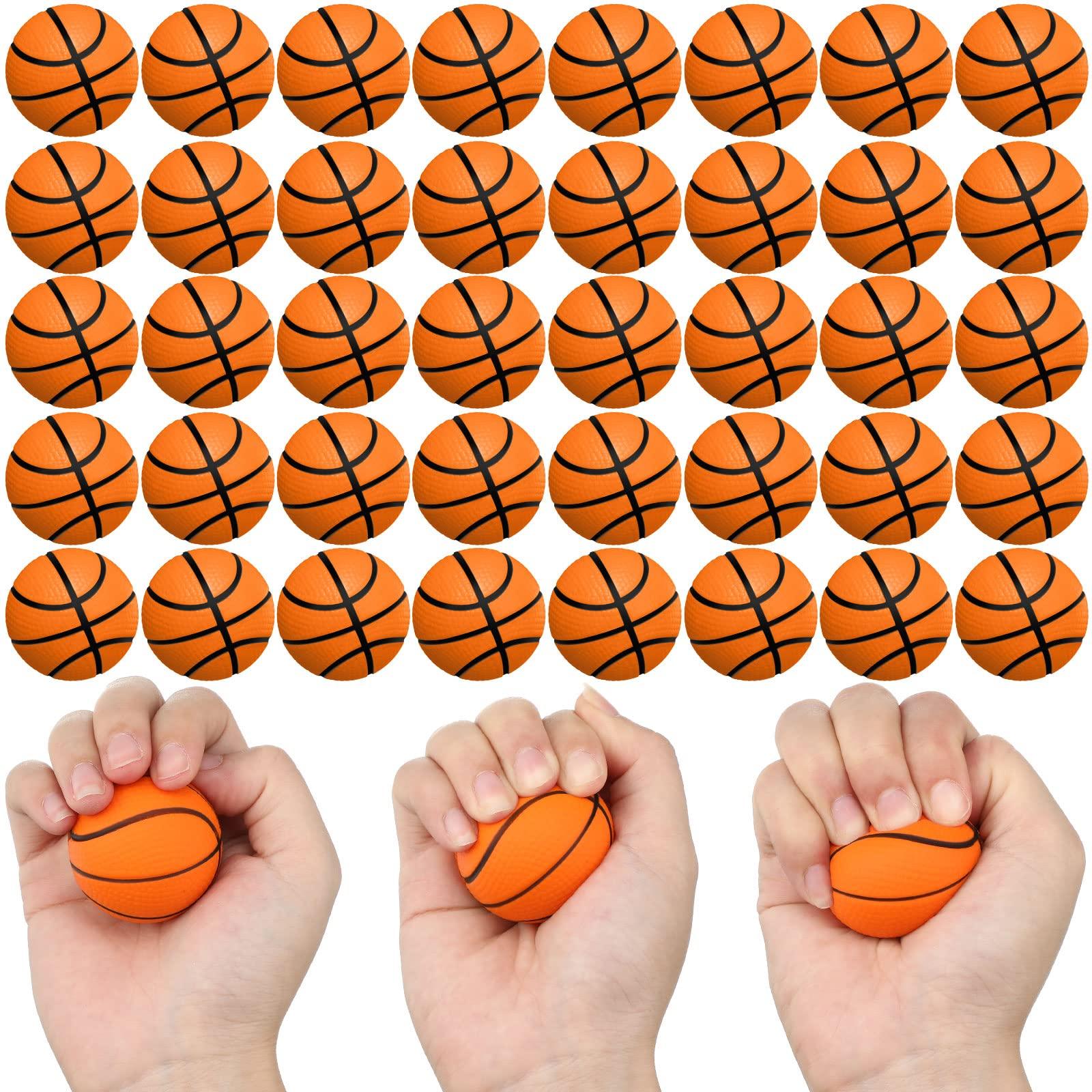 Sumind 100 Pcs Mini Basketball Stress Ball Bulk 1.6 Inch Mini Basketball Party Favor Small Soft Foam Basketball Squeeze Ball Anxiety Stress Relief for Basketball Party Decorations