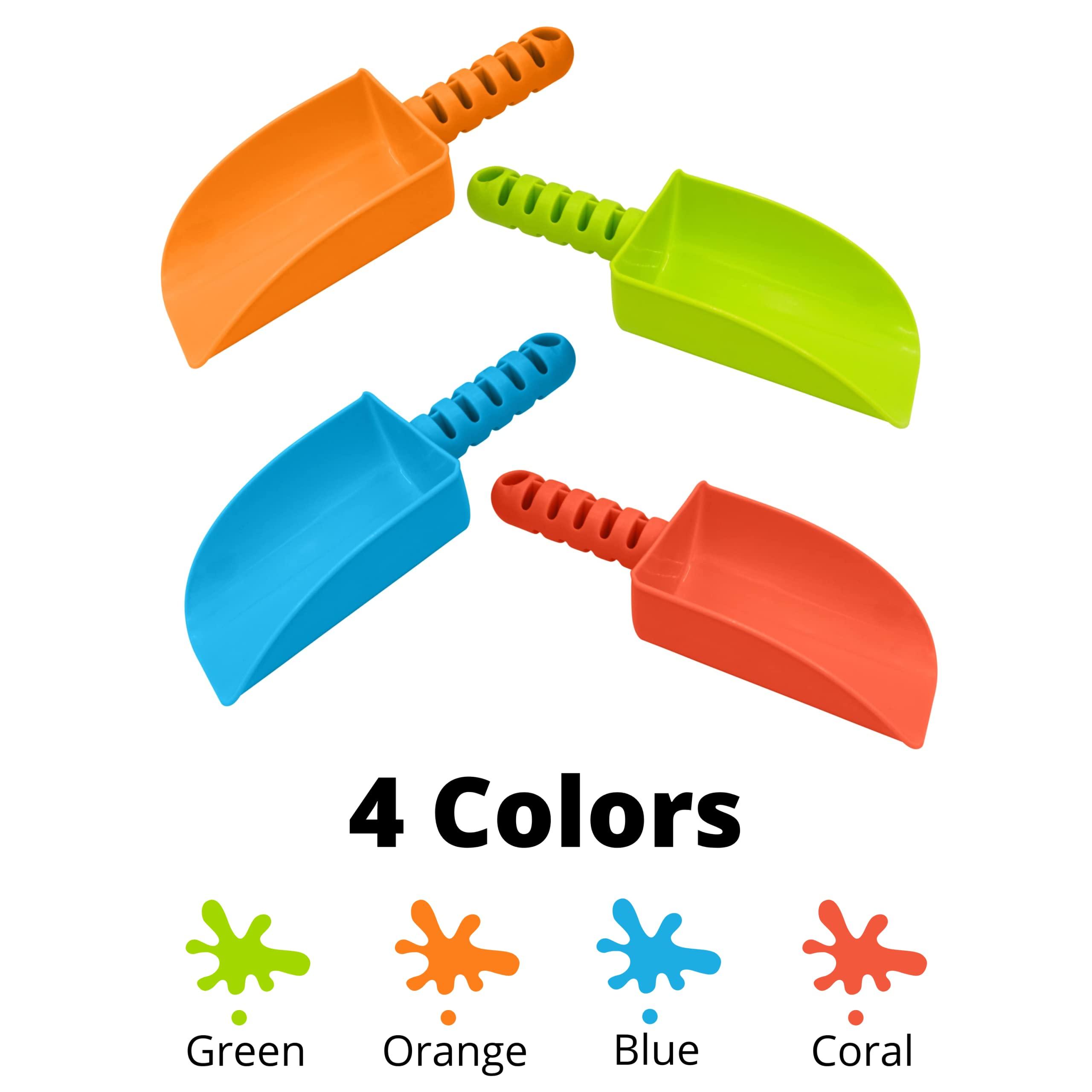 4E\'s Novelty 4E\'s Novelty 4 Pack Beach Shovels 8 Inch, Heavy Duty Plastic Sand Shovel for Kids, - Great for Planting Gardening Shovels for Toddlers, Outdoor Digging Sandbox Toys