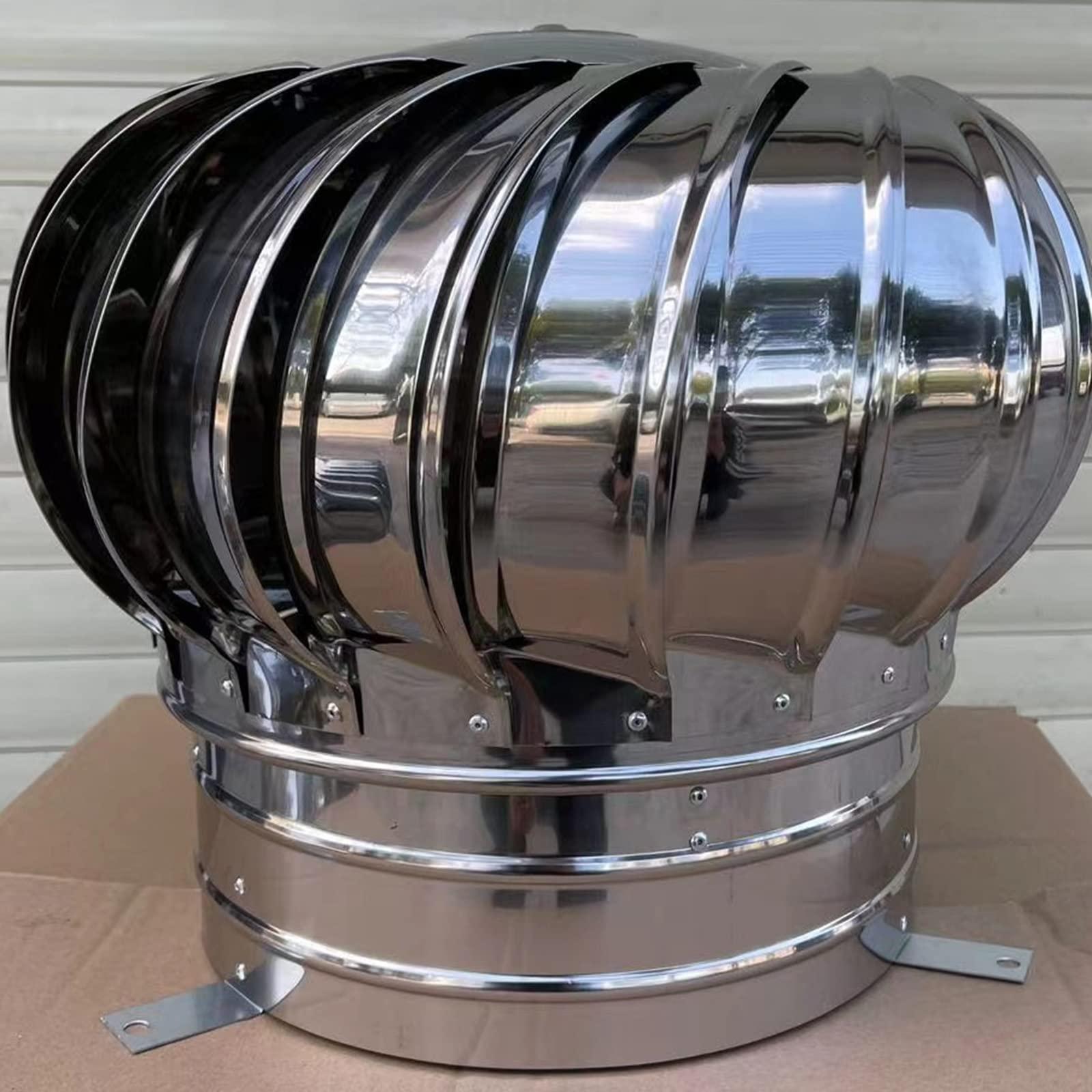 JUCCJUXIN JUCCJUXIN Stainless Steel Rotating Chimney Cowl Cap, Rotating Cap, Chimney Spinner Pot Cap Anti-DowndraughtRotary Chimney Cowl Cap, for Flue Pipe Cover Cap Vent Top (Size : 250mm/9.84in)