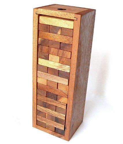 GIVEORBUY GIVEORBUY SellerGiveOrBuy Stack and Fall Wood Tumbling Tower Stacking Game Travel Set Made from Thailand