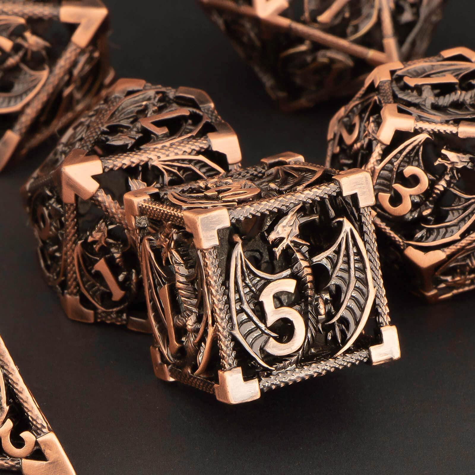 Metal DND Dice Set With Gift Box 7 PCS Steampunk Dungeon...