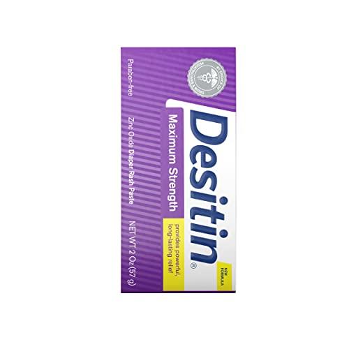 Desitin Desitin Maximum Strength Baby Diaper Rash Cream with 40% Zinc Oxide for Treatment, Relief & Prevention, Hypoallergenic, Phthalate- & Paraben-Free Paste, Travel Size, 2 oz (Pack of 6)