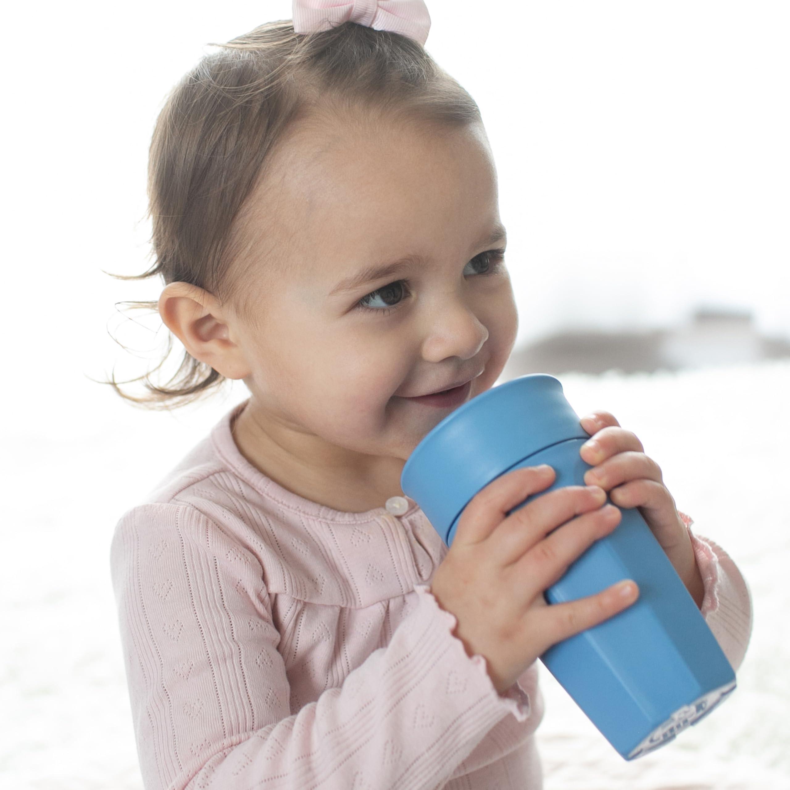 Dr. Brown\'s Dr. Brown's Milestones Cheers 360 Cup Spoutless Transition Handles for Easy Grip & Leak-Freere Training Toddlers Babies, Leak-Free Sippy Cup, Blue/Aqua