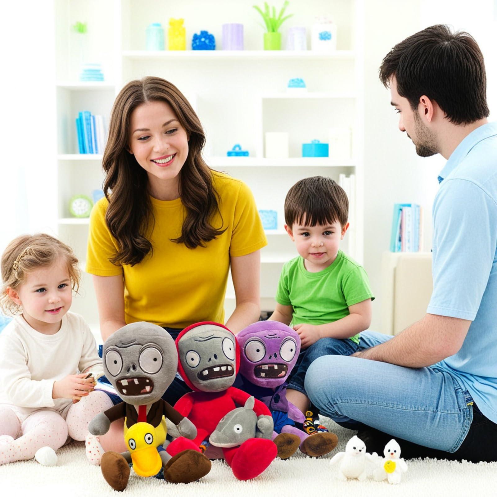 Dyharnsty Dyharnsty 3Pcs Plants vs Zombies Plush Toys Zombie Sets,Brown Zombies Soft Figure Doll Plants vs Zombies Toys PVZ Plush for Birthday,Party,Halloween & Christmas