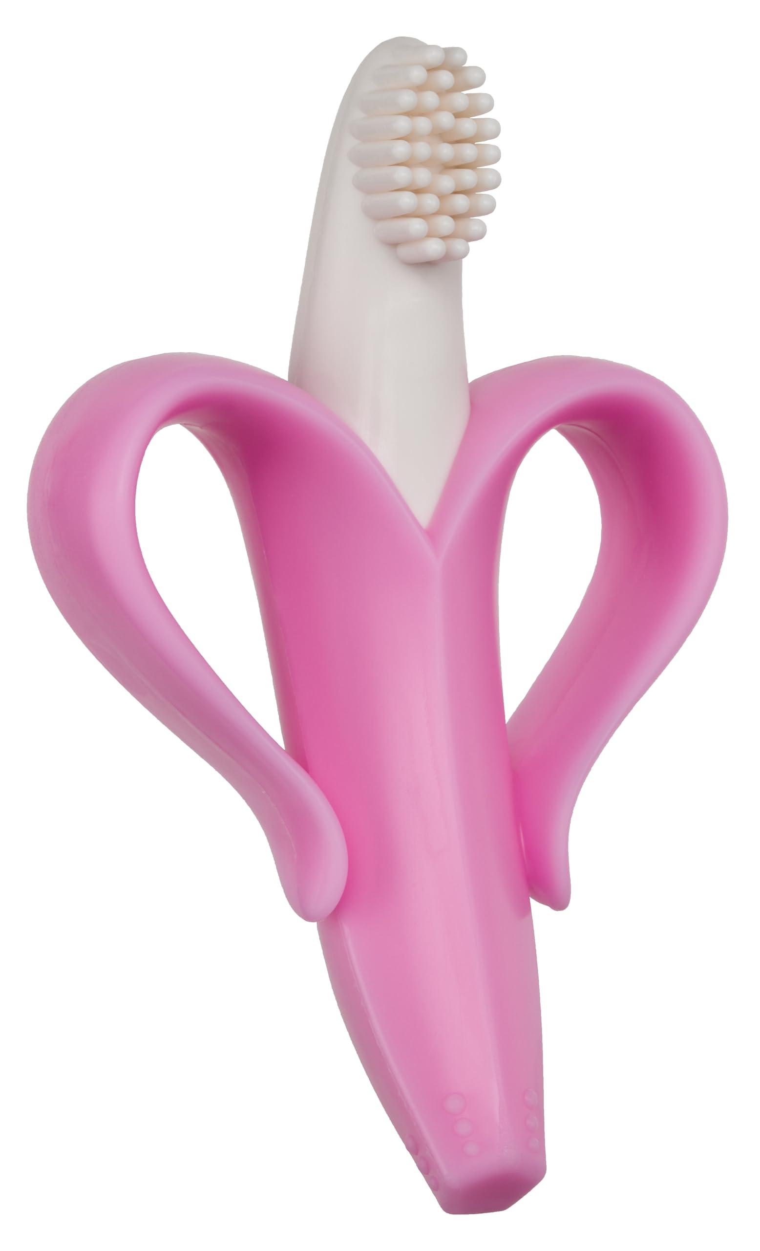 Baby Banana Baby Banana The Original Toothbrush Teether Toy, for Babies Infants Toddlers; USA Family-Owned Business; Teething Relief for Sore Gums, Massaging Soothing; Safest Food Grade Silicone