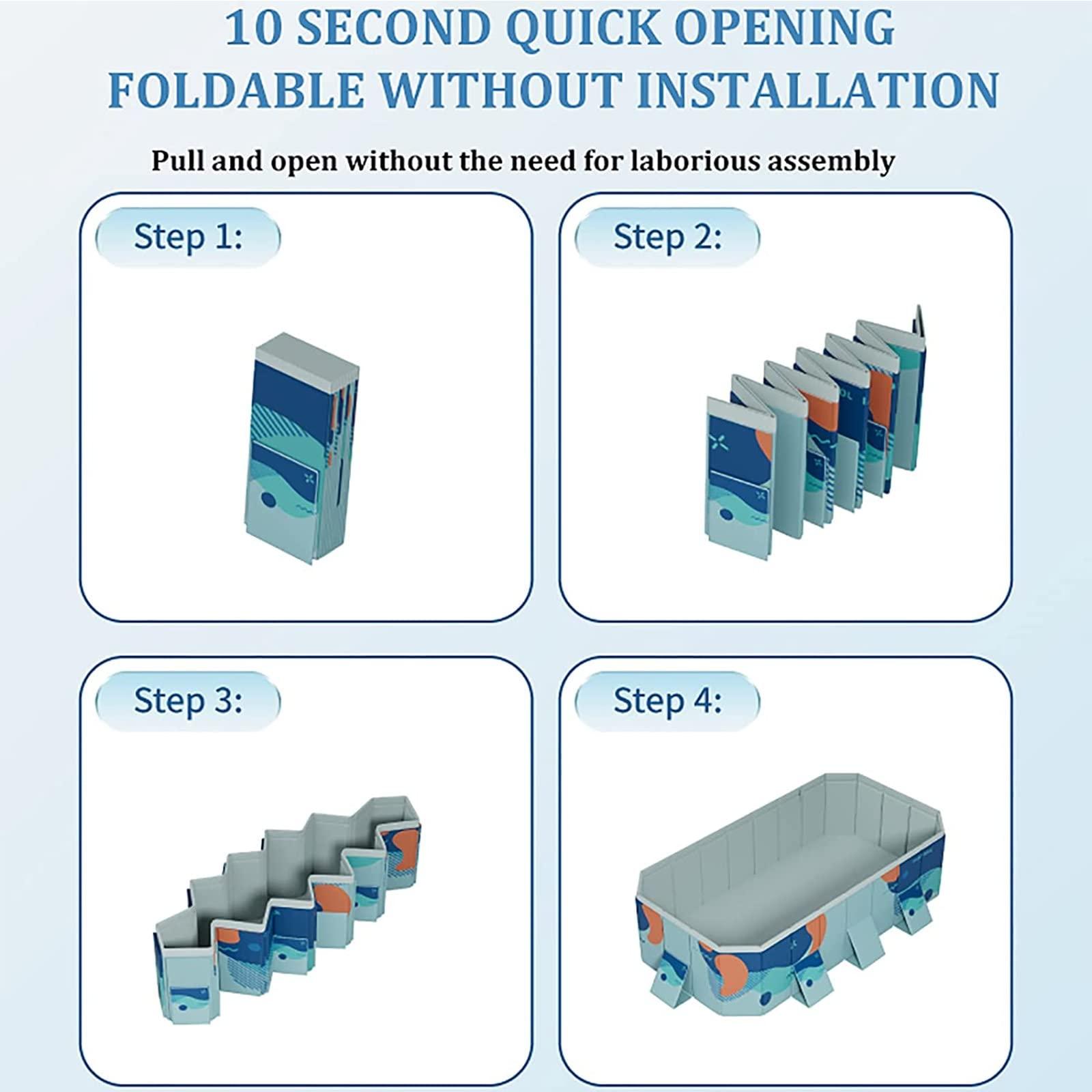 SINBAISHUNYYT Rectangular Above Ground Pool, Hard Side Above Ground Pool, Foldable Swimming Pool for Kids & Dog Pools for Large Dogs, Dog Swimming Pool(Size:6.8 * 4.5 * 1.8FT)